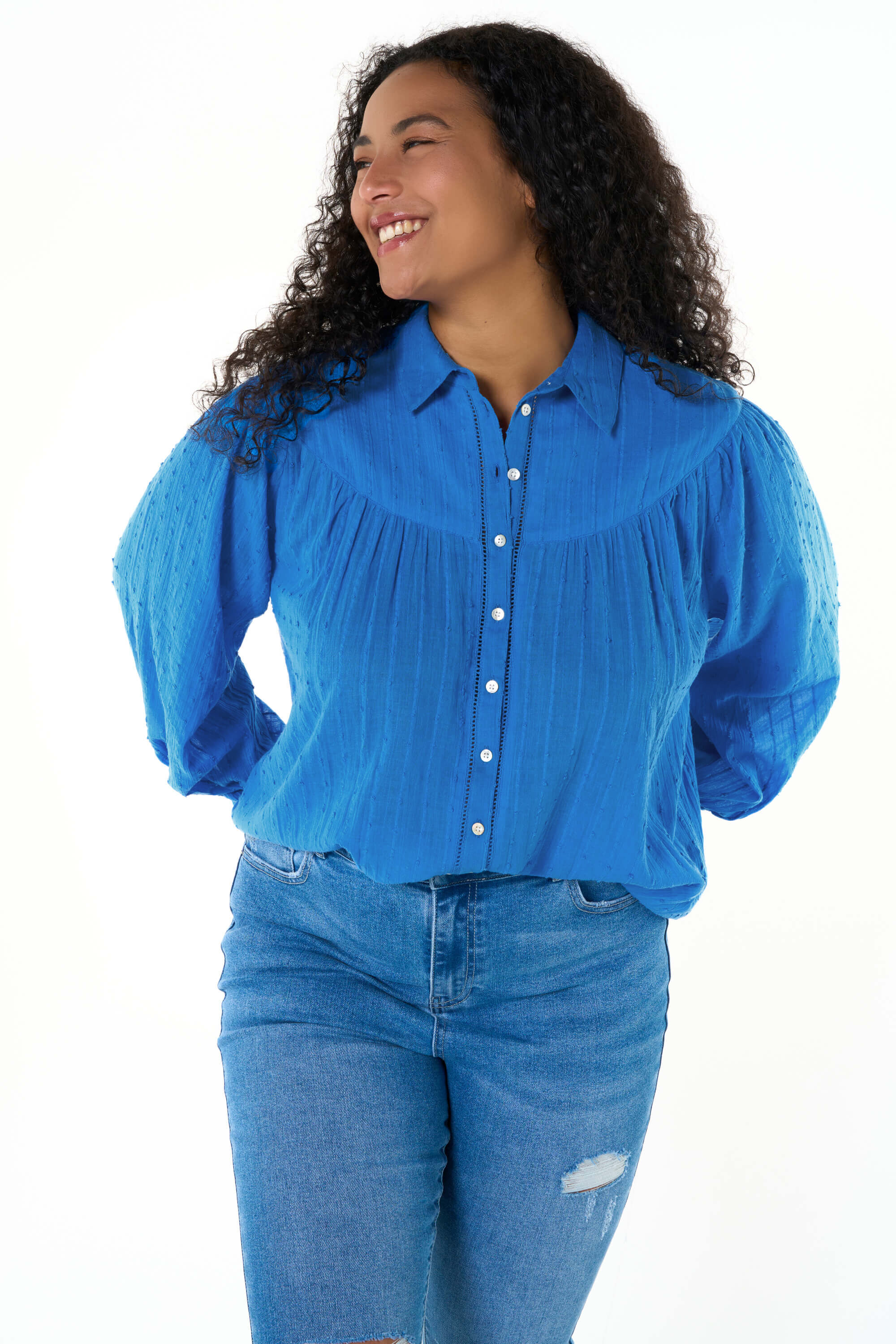 Blouse met ballonmouwen image number 5