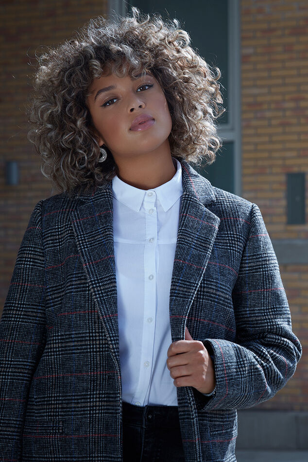 Wollen geruite jas  image number 4