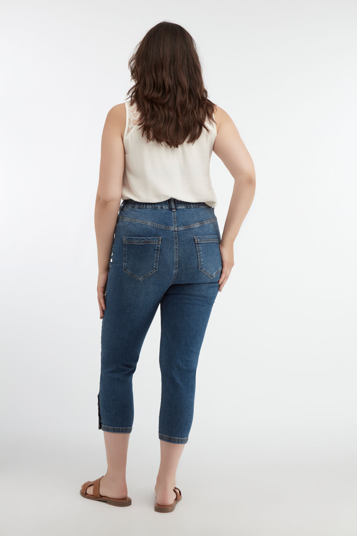 Cropped tregging POPPY met knopen  image number 3