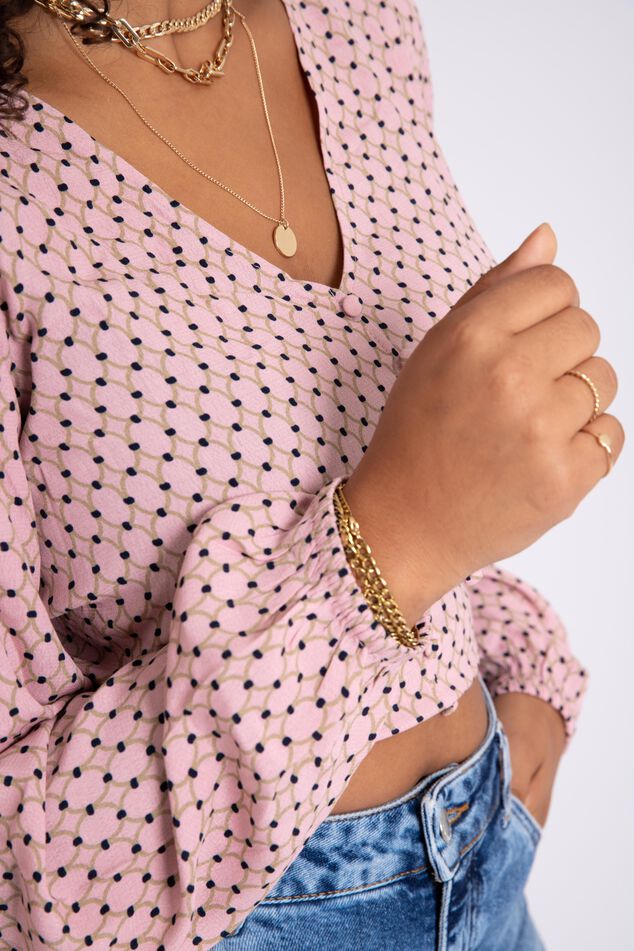 Korte blouse met bloemenprint image number 6