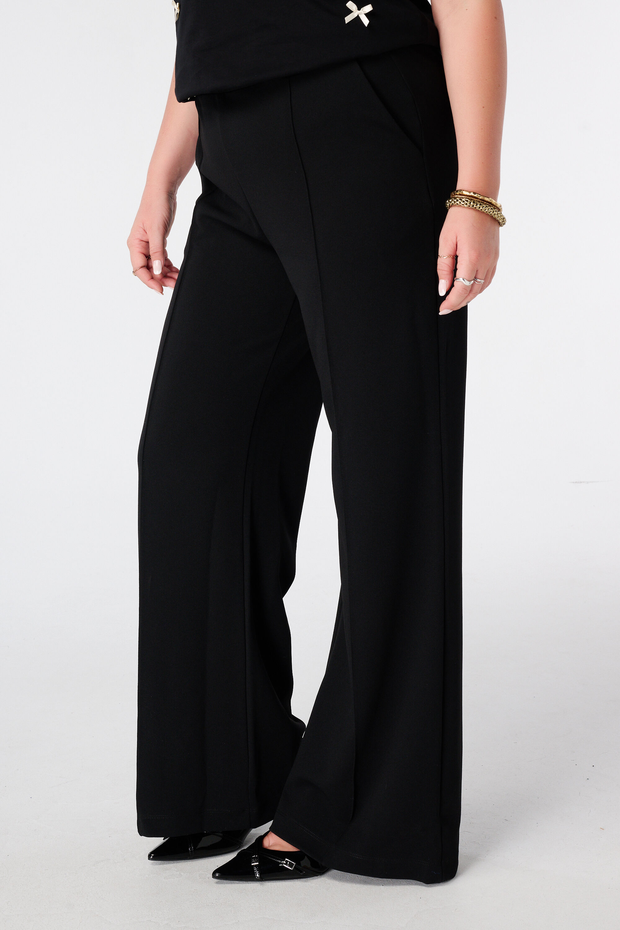 Straight leg pantalon met elastische taille image number 3