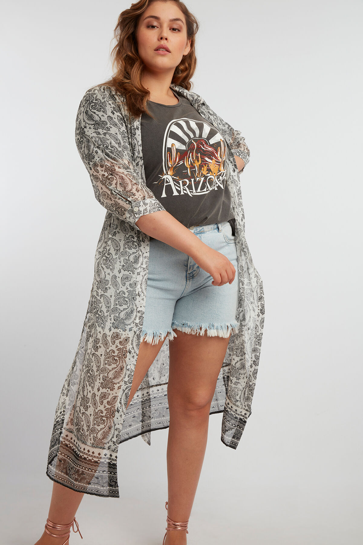 Transparante blouse met bloemenprint image number 3