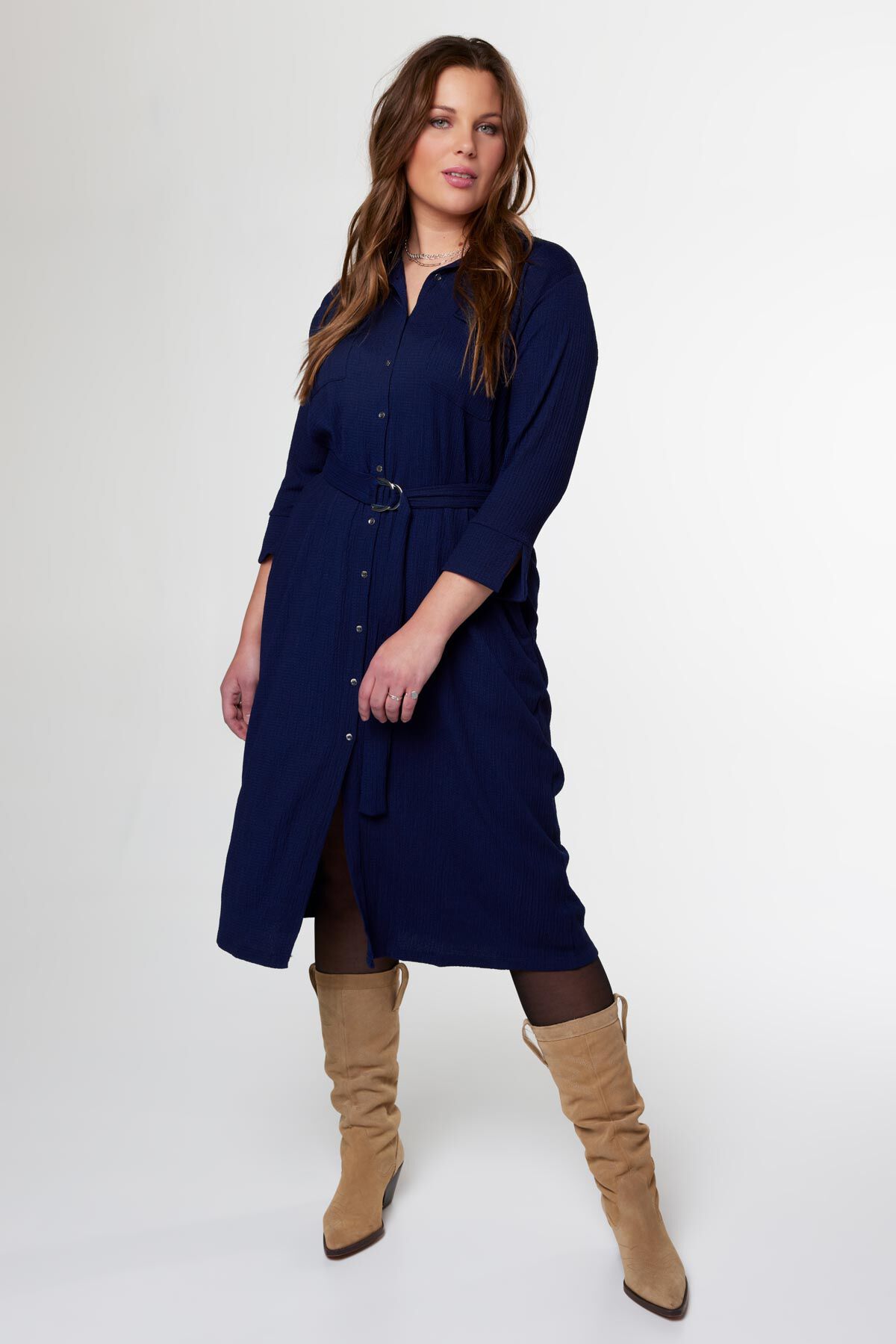 Jurk met structuur in de stof image number 0