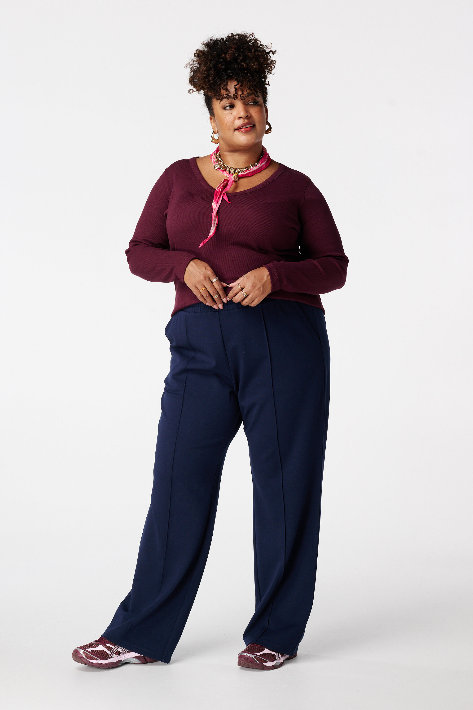 Geribde top met lange mouwen image number 5