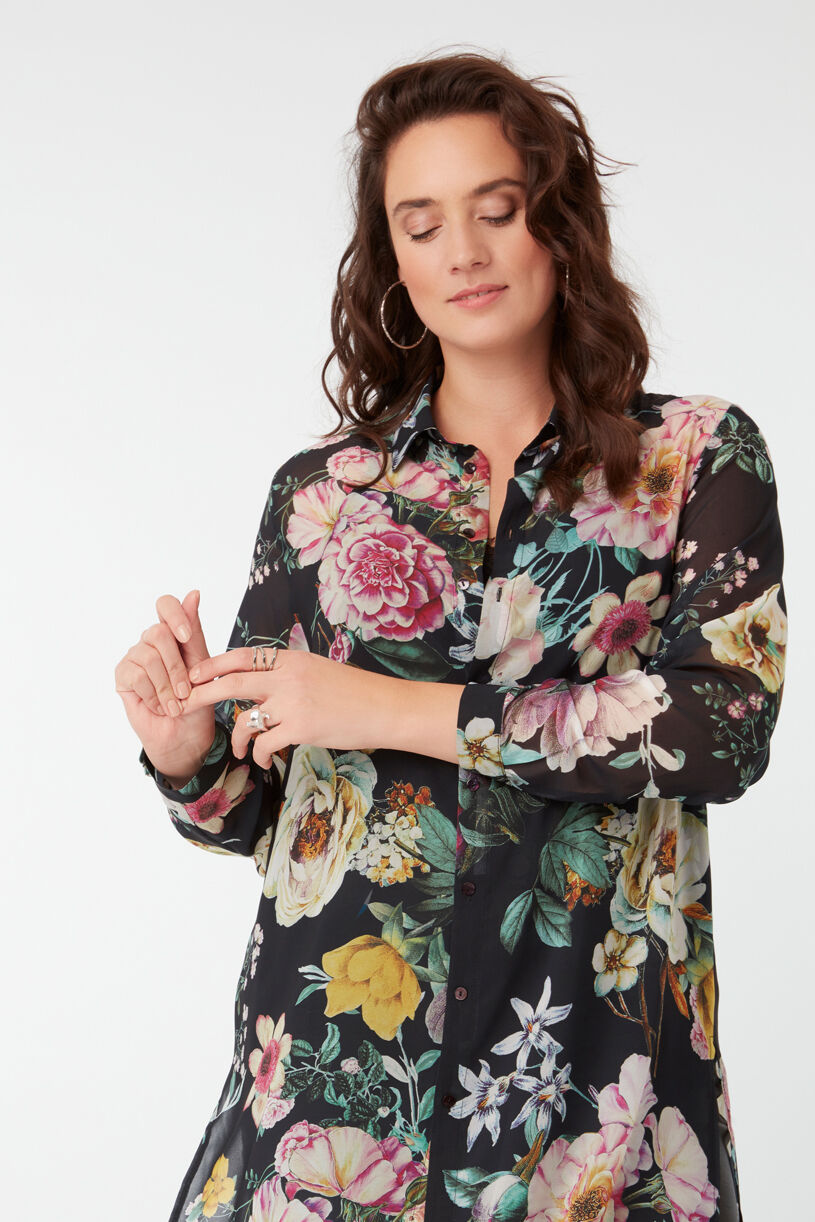 Transparante blouse met print image number 5