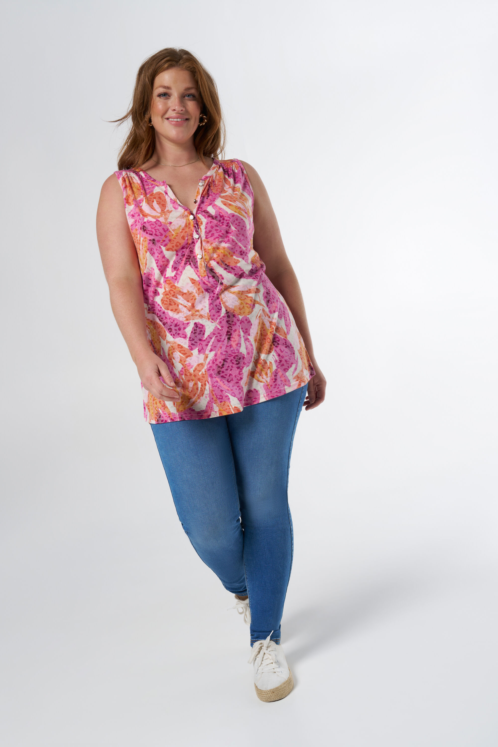 Mouwloze top met stretch image number 5