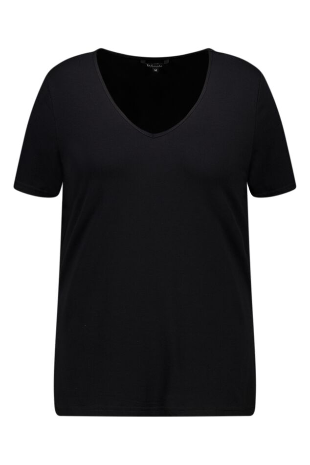 Basic T-shirt met V-hals image number 1