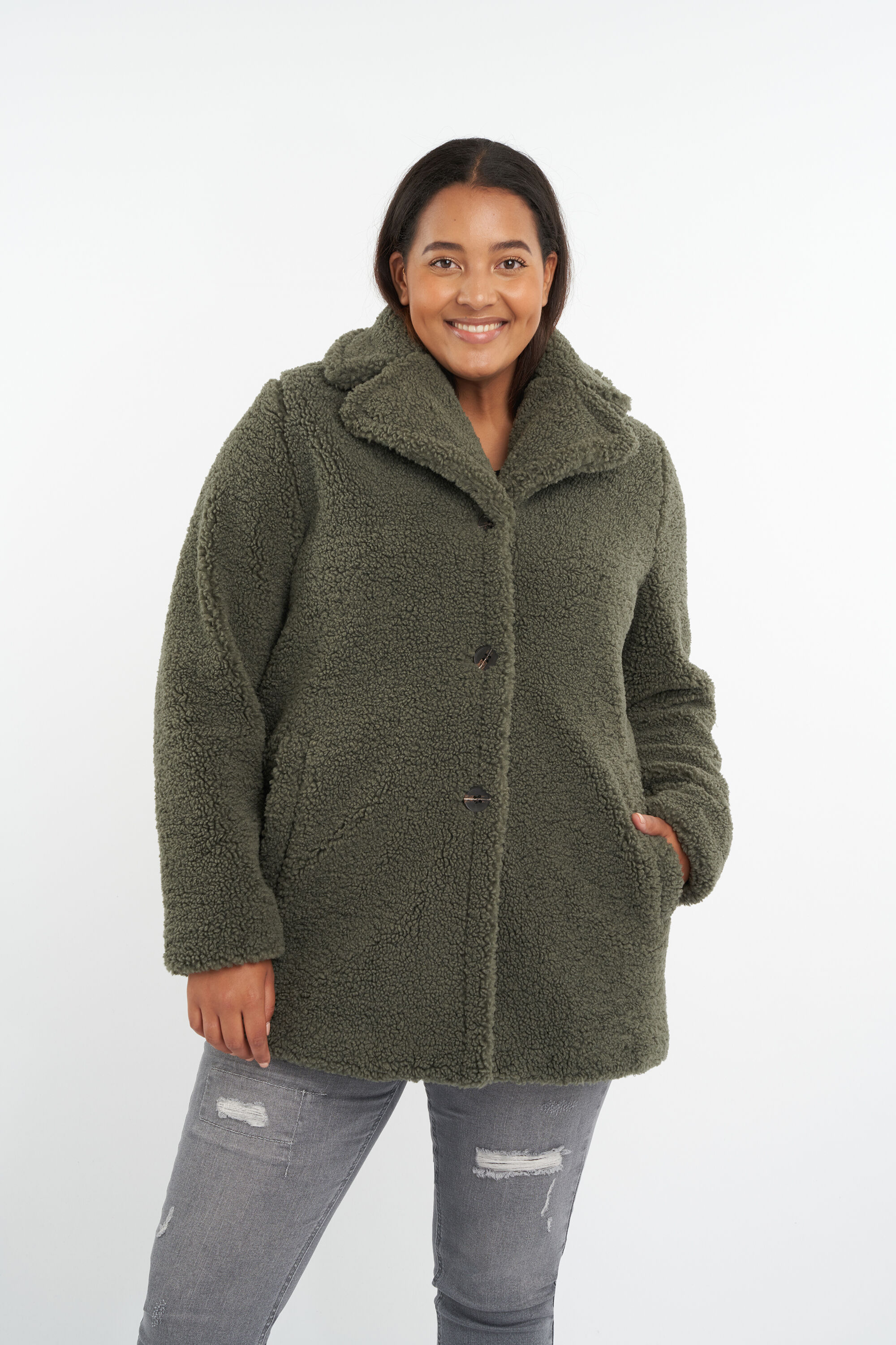 Zachte teddy jas image number 5