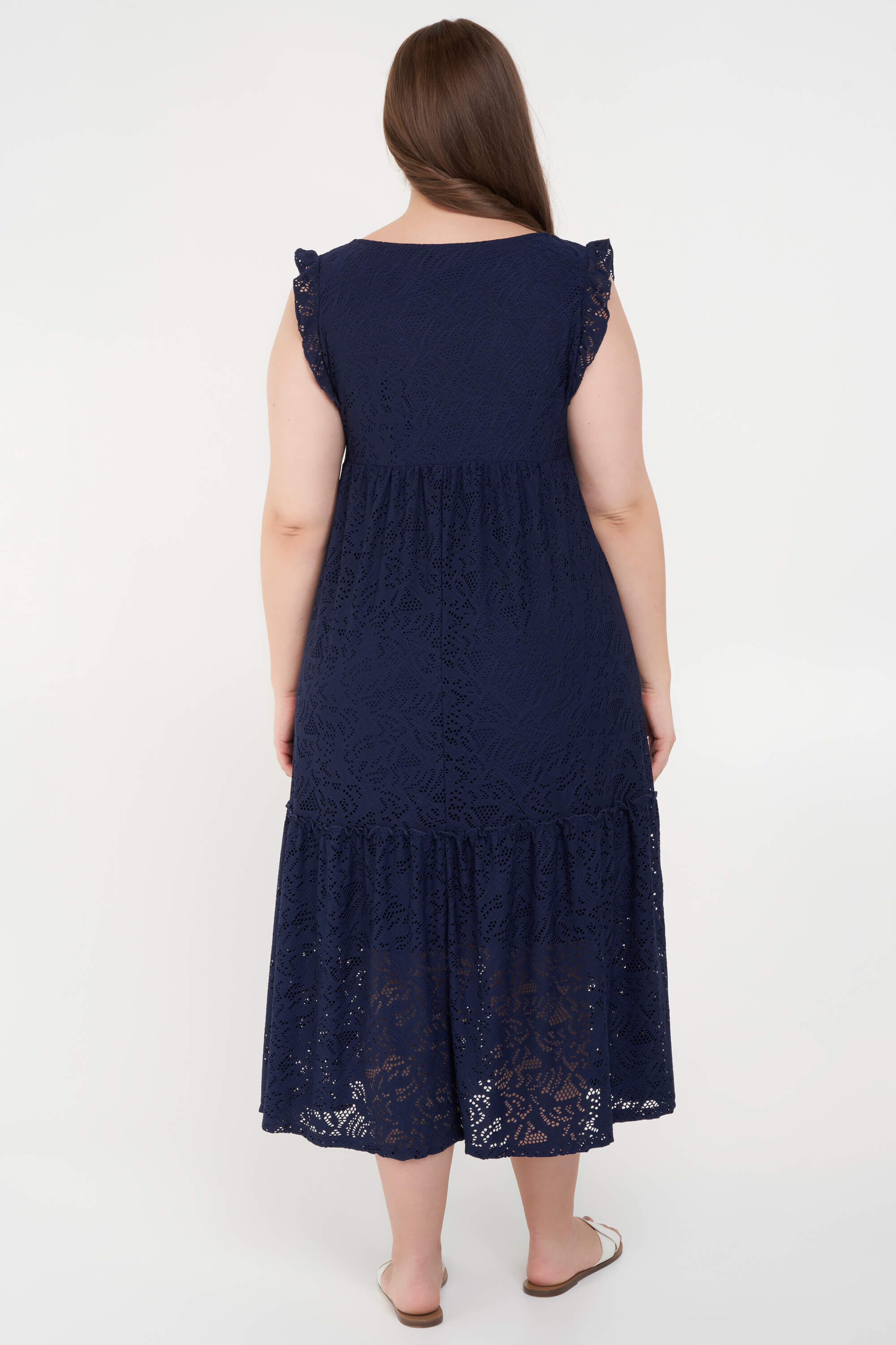 Jurk met broderie anglaise image number 3