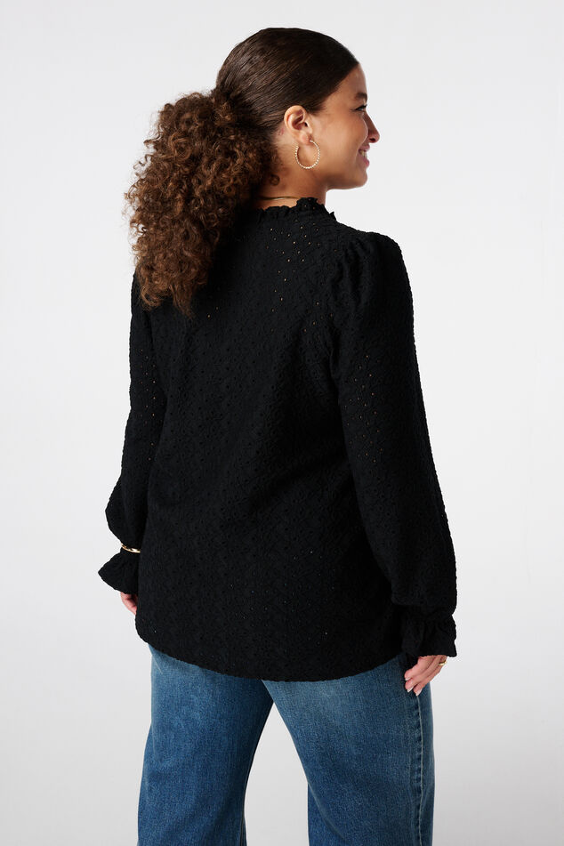 Top met broderie-details image number 3