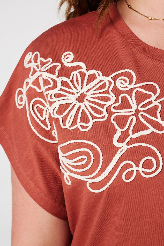 T-shirt met borduursel image number 6