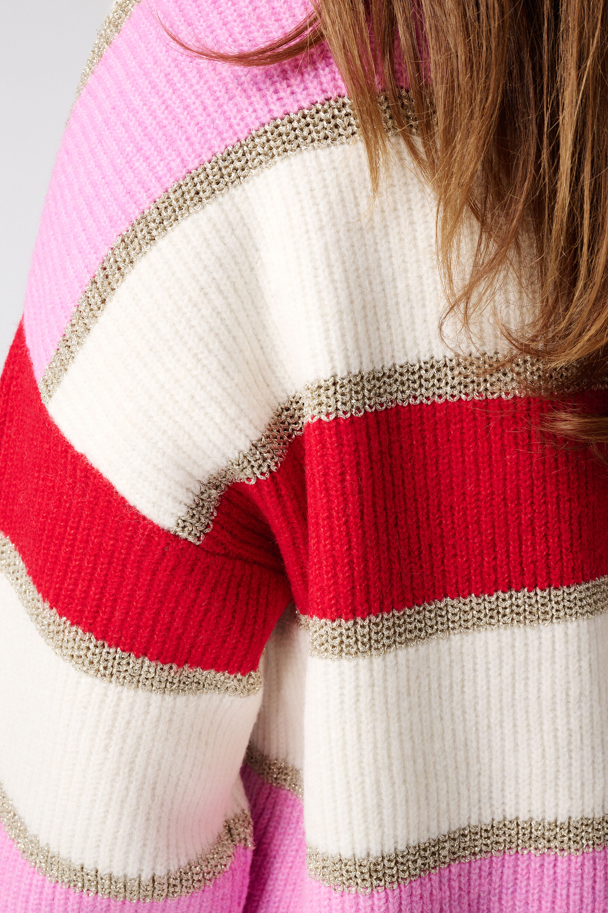 Gestreepte trui met lurex image number 6