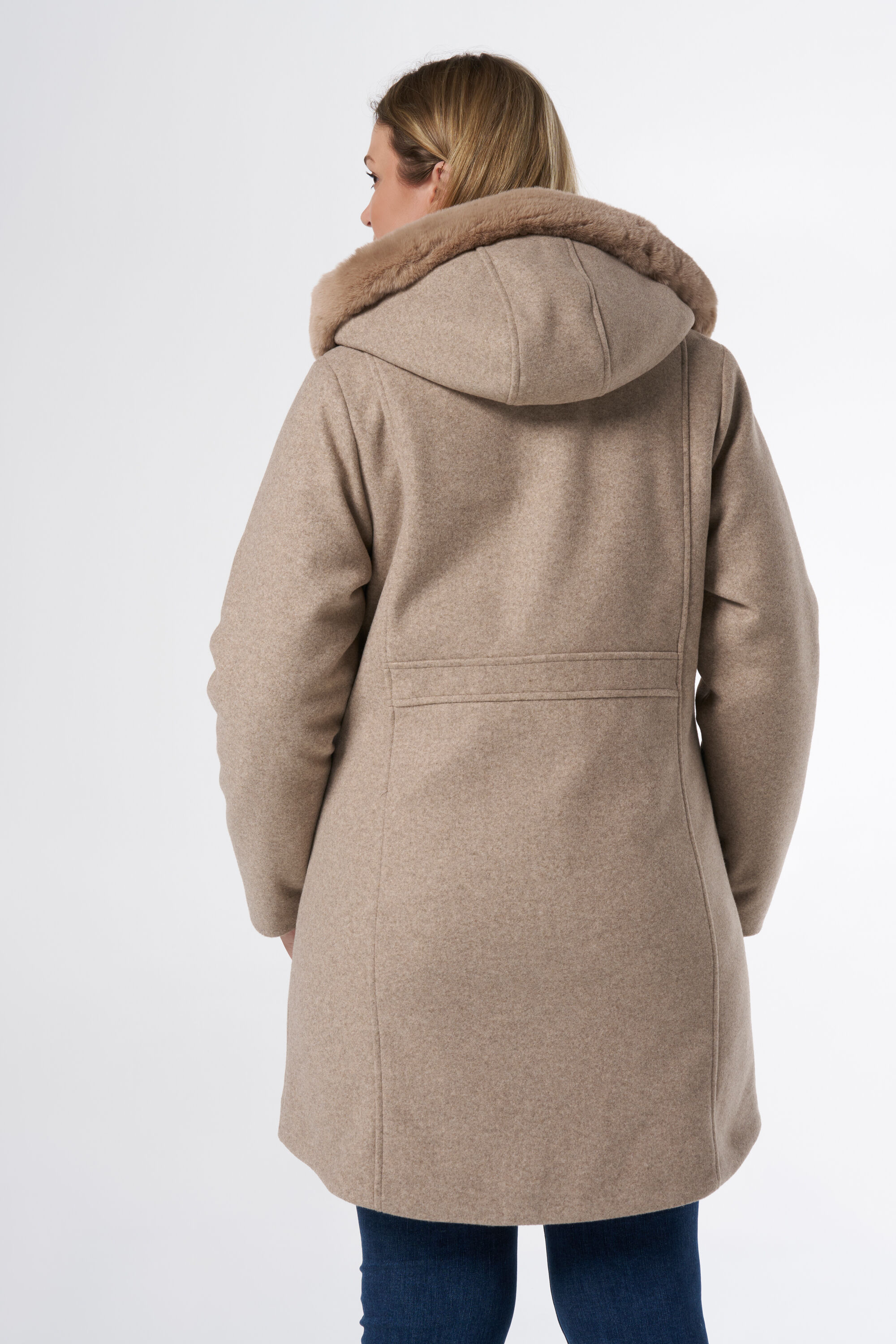 Jas met kraag van imitatiebont image number 3