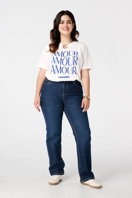 Straight leg jeans met mid waist Straight leg jeans met mid waist