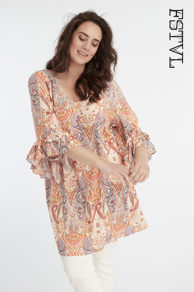 Lange blouse met paisley print image number 0