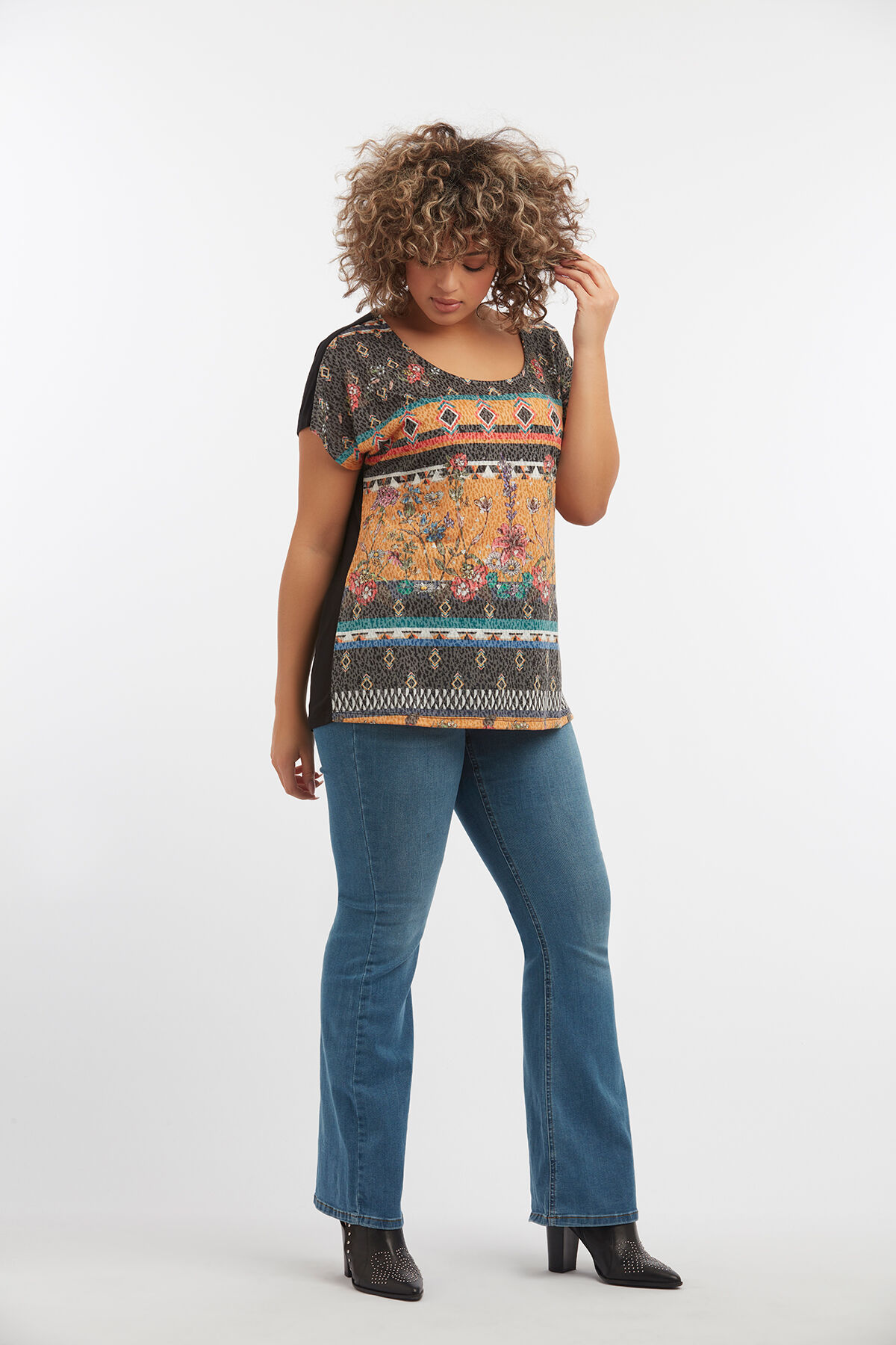 T-shirt met panelprint image number 3