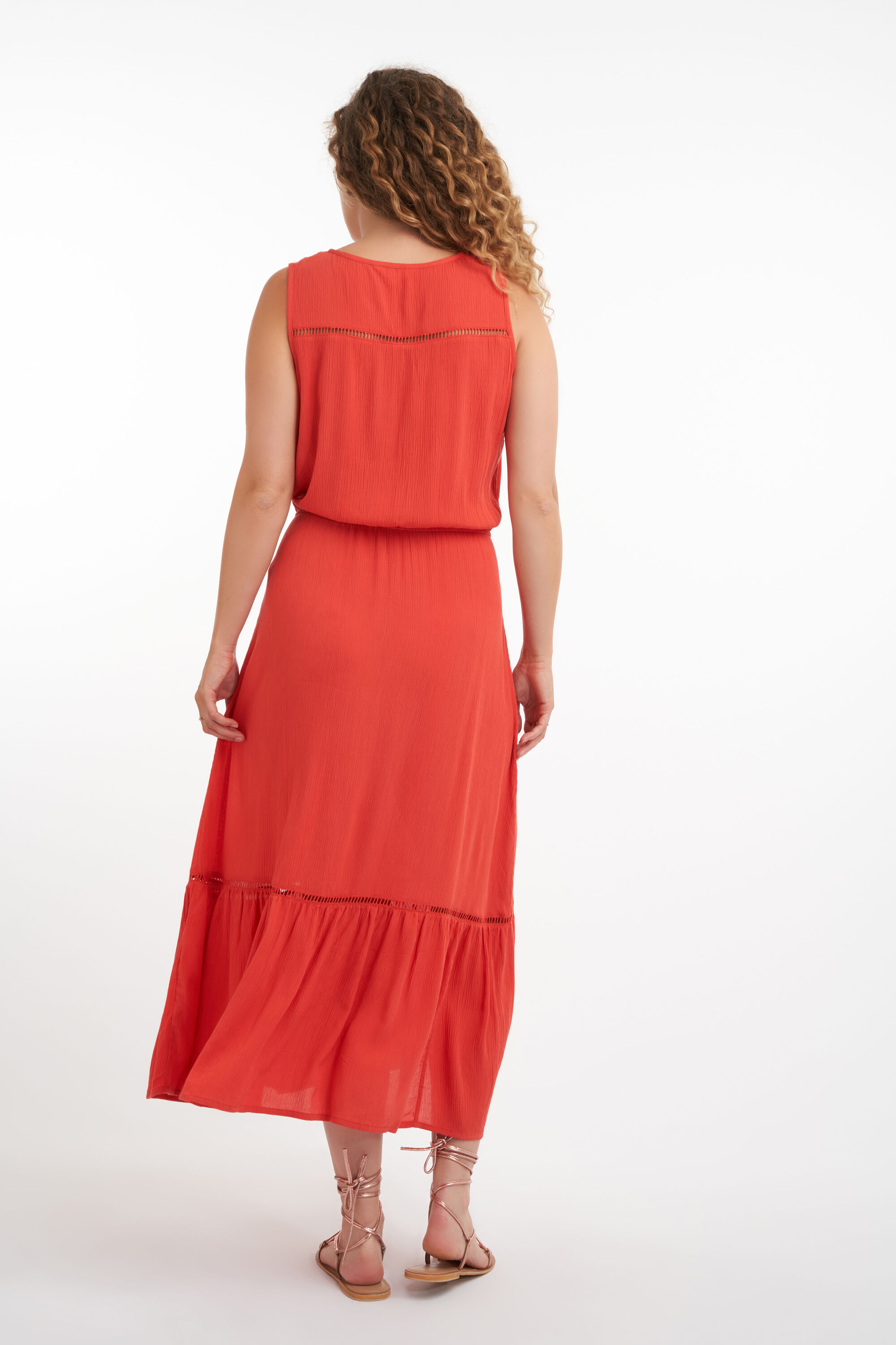 Lange jurk met volant  image number 3