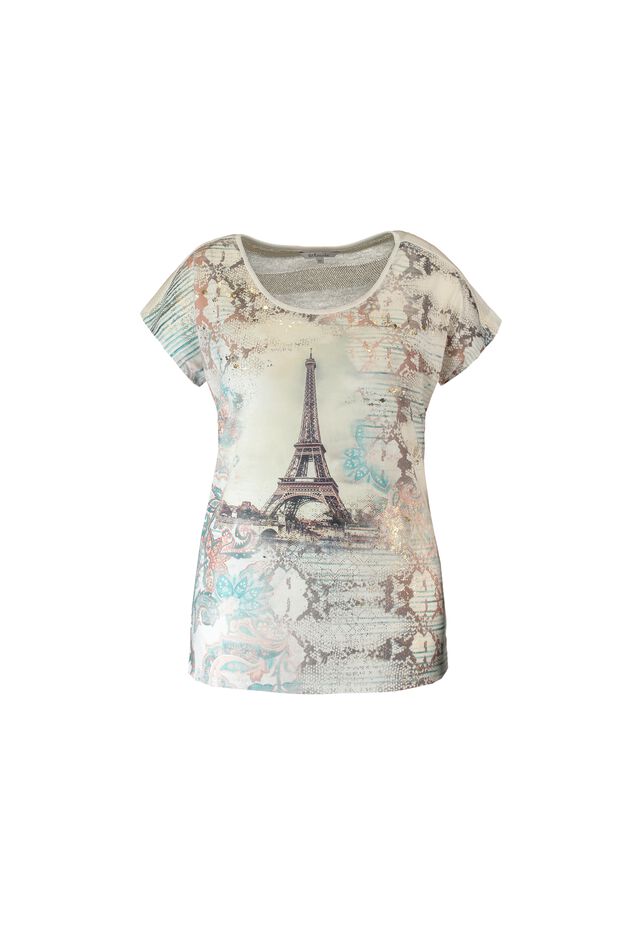 Panel print T-shirt image number 1