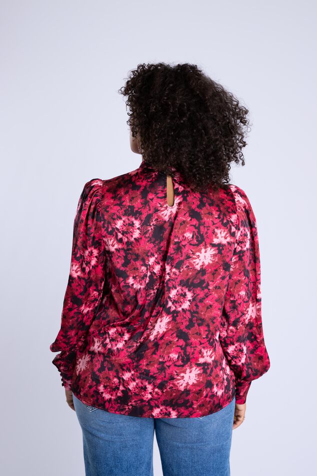 Satijnen blouse met print image number 4