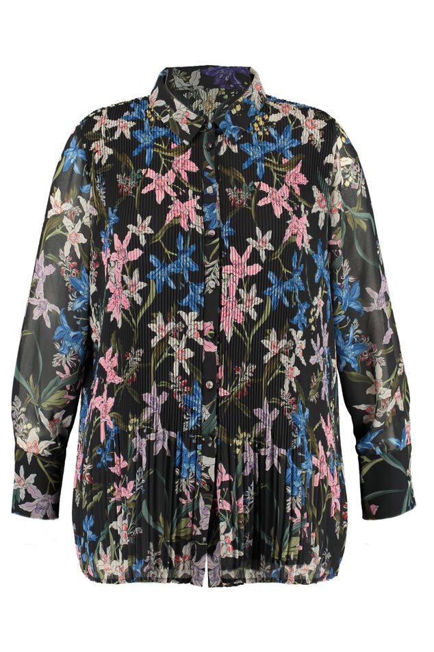 Blouse van plisse stof image number 1