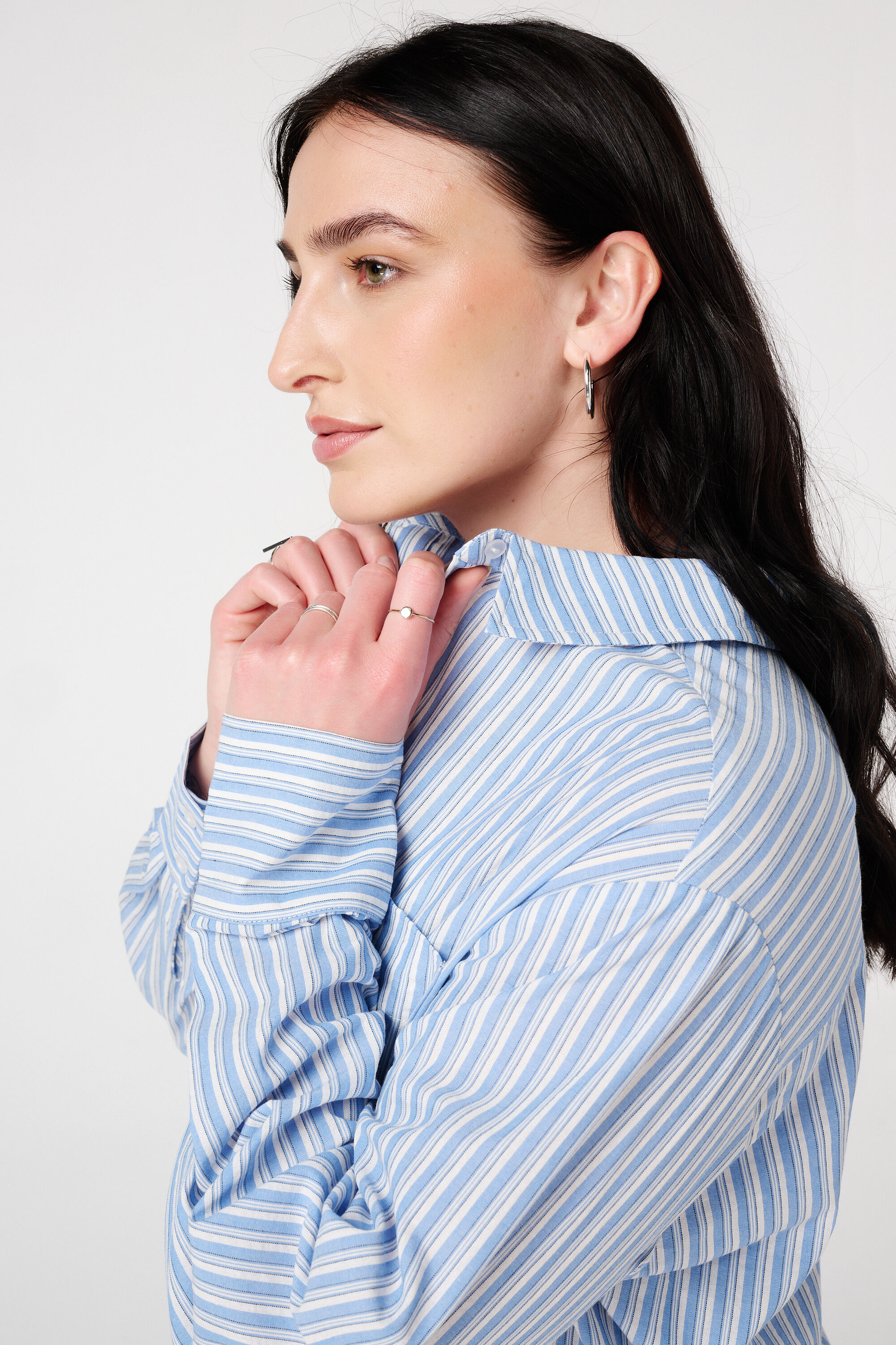 Gestreepte katoenen blouse image number 4