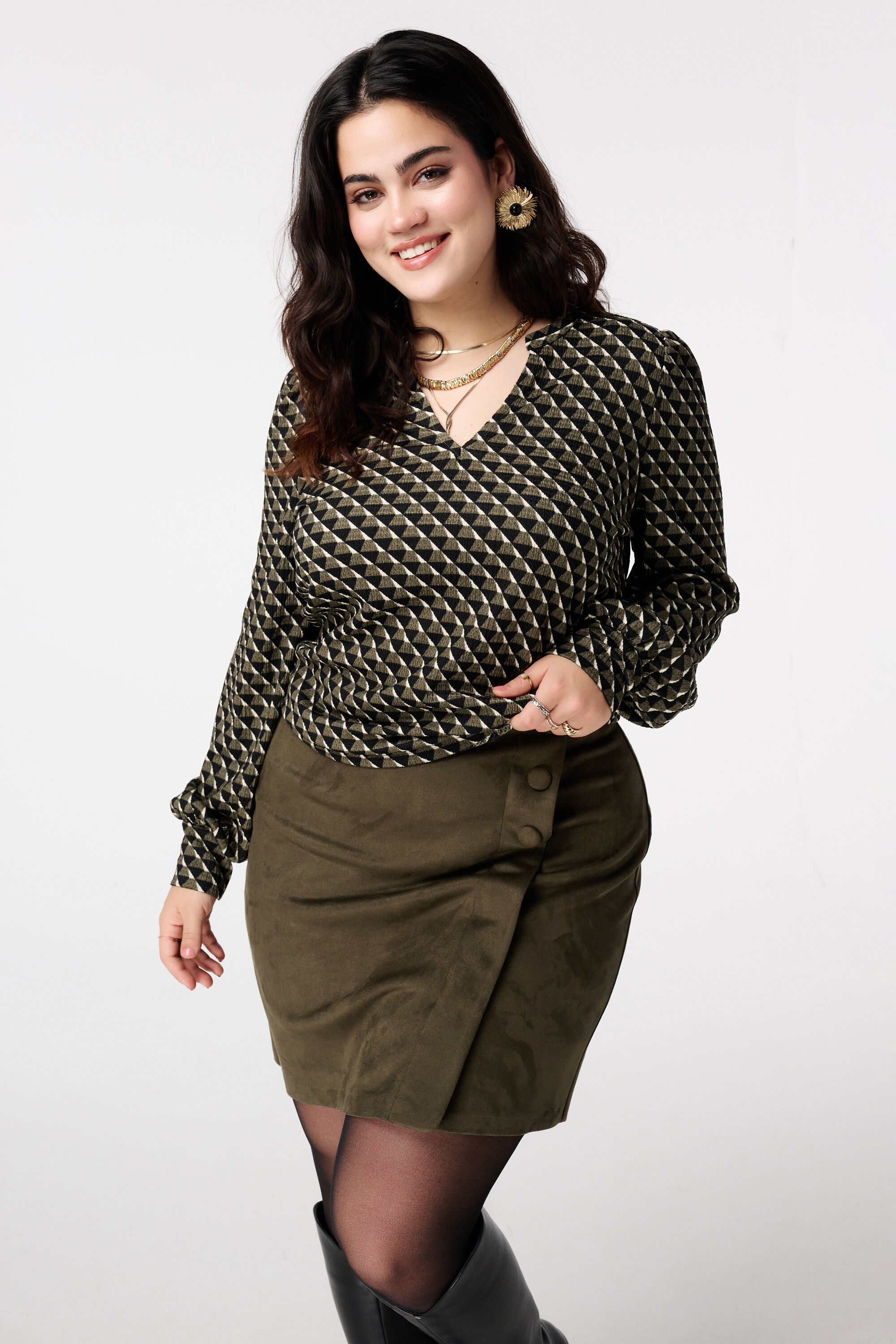 Top met sierlijke print 