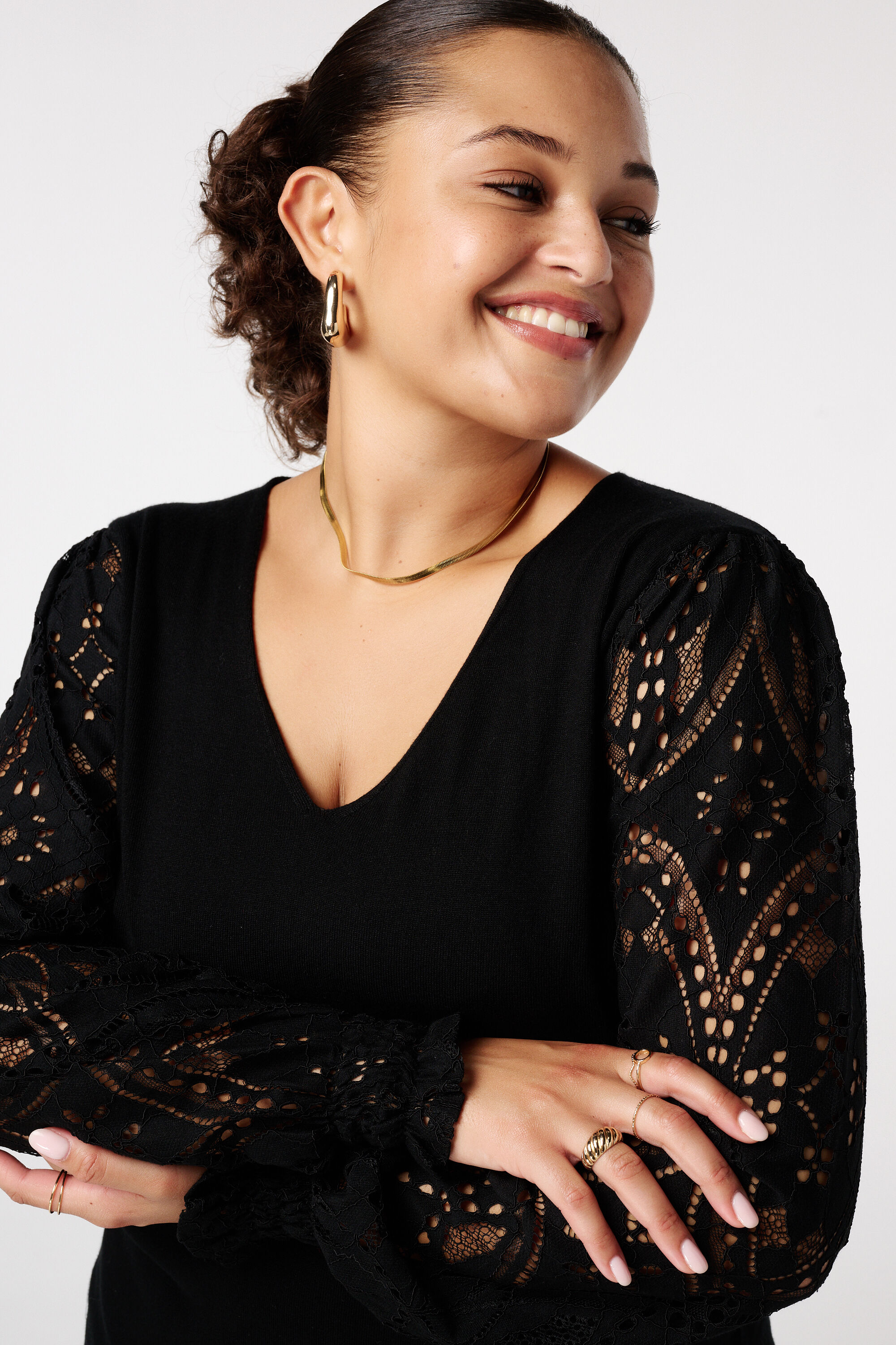 Top met kanten mouwen image number 4