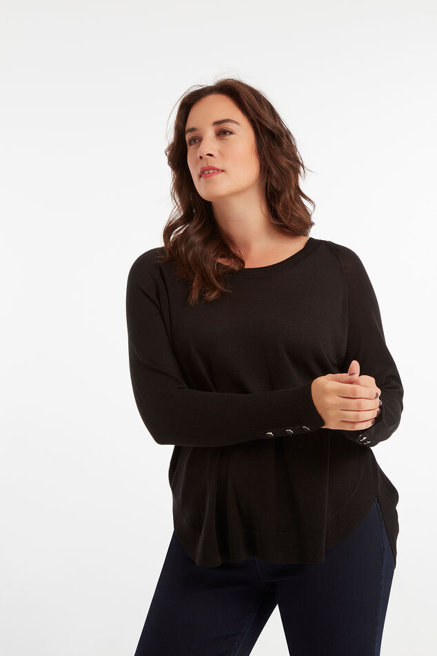 Dunne trui met ribpatroon image number 4