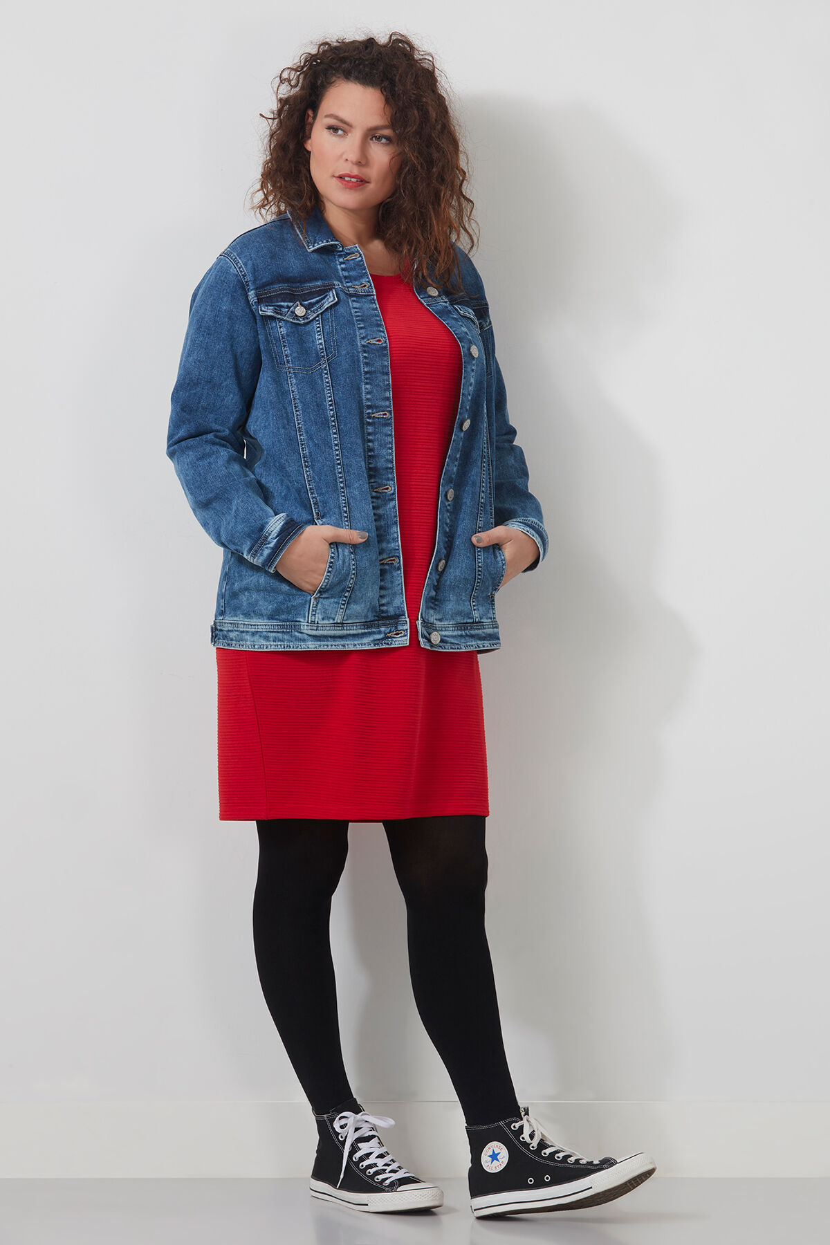 Lang oversized spijkerjack image number 3