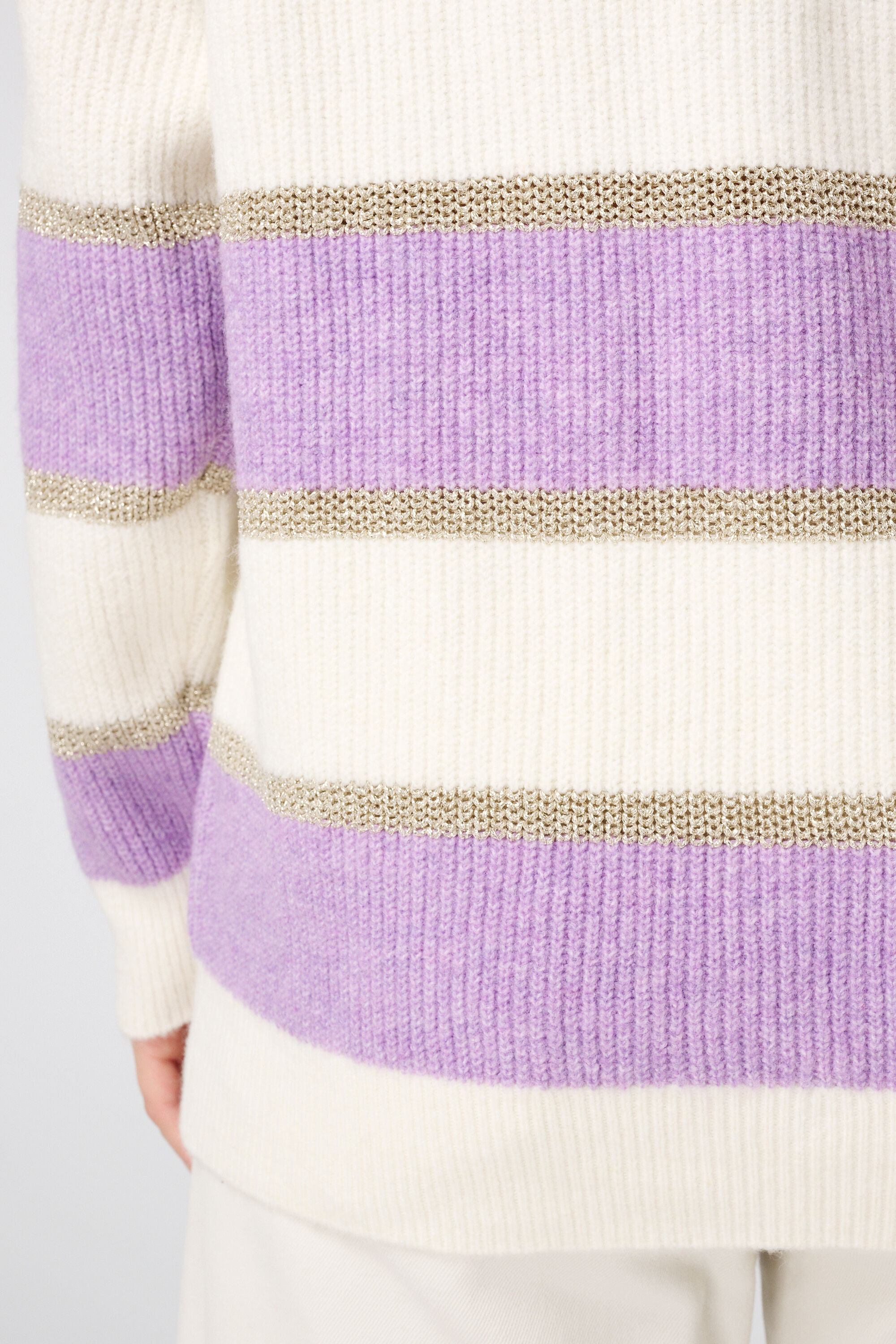 Gestreepte trui met lurex image number 6