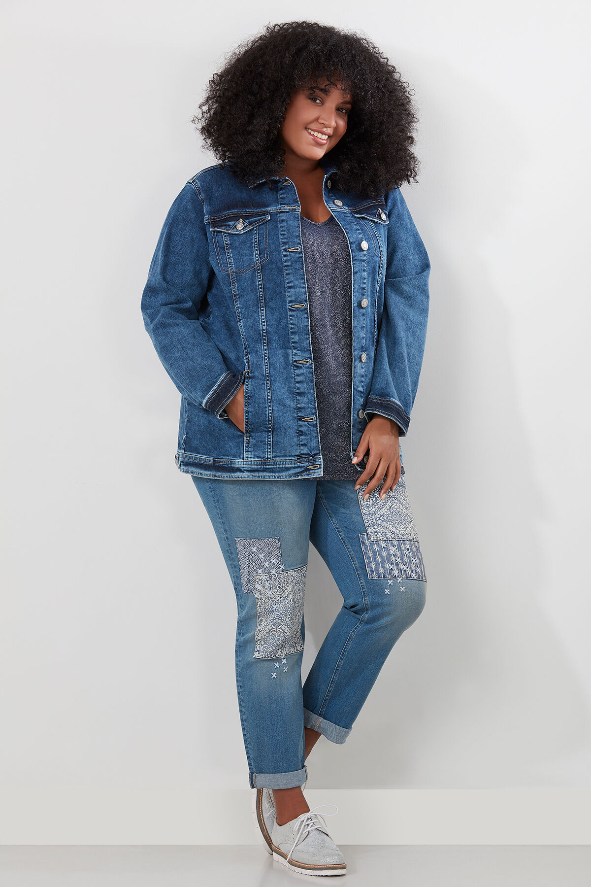 Lang oversized spijkerjack image number 4