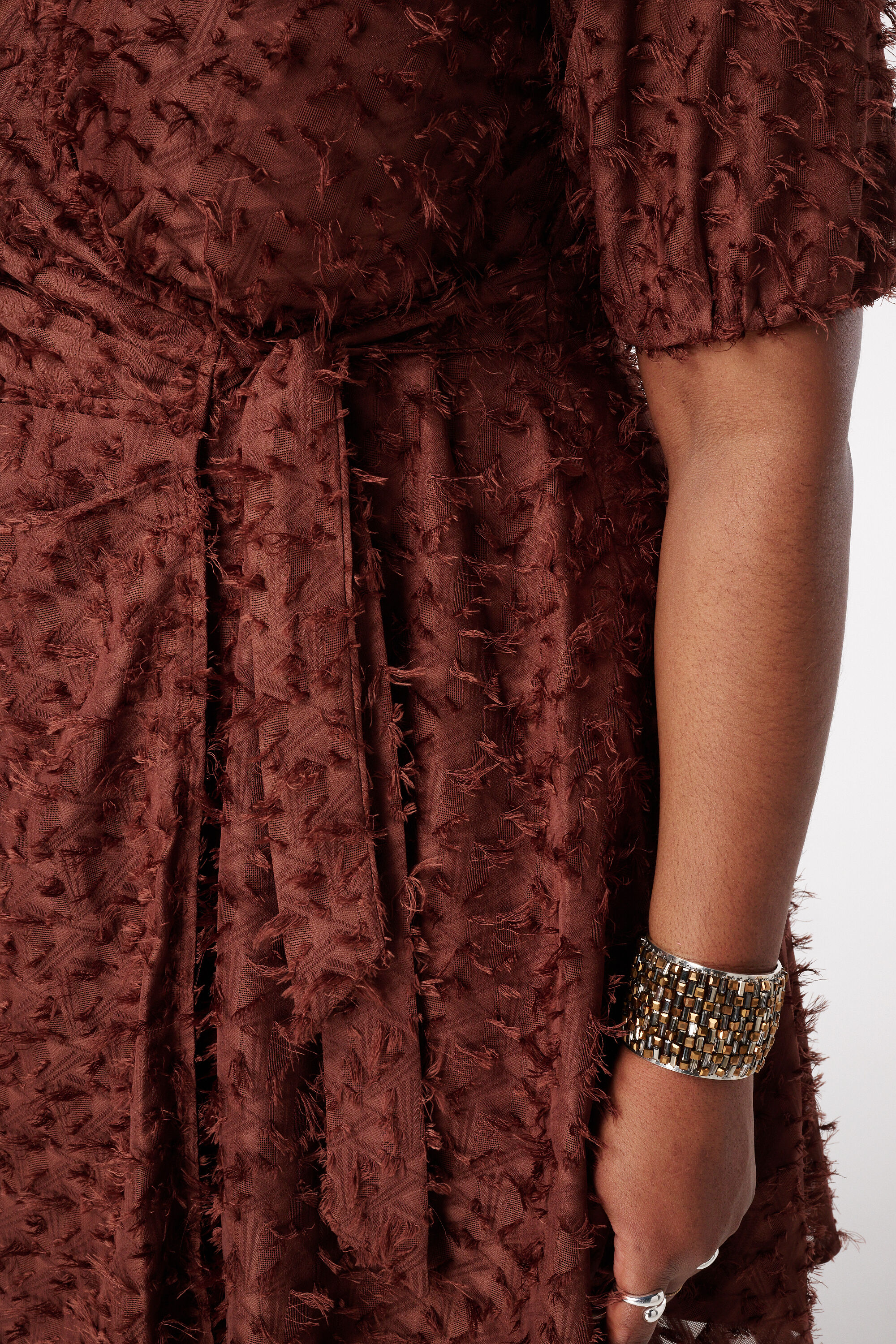 Jurk met kantstructuur en overslaglook image number 6