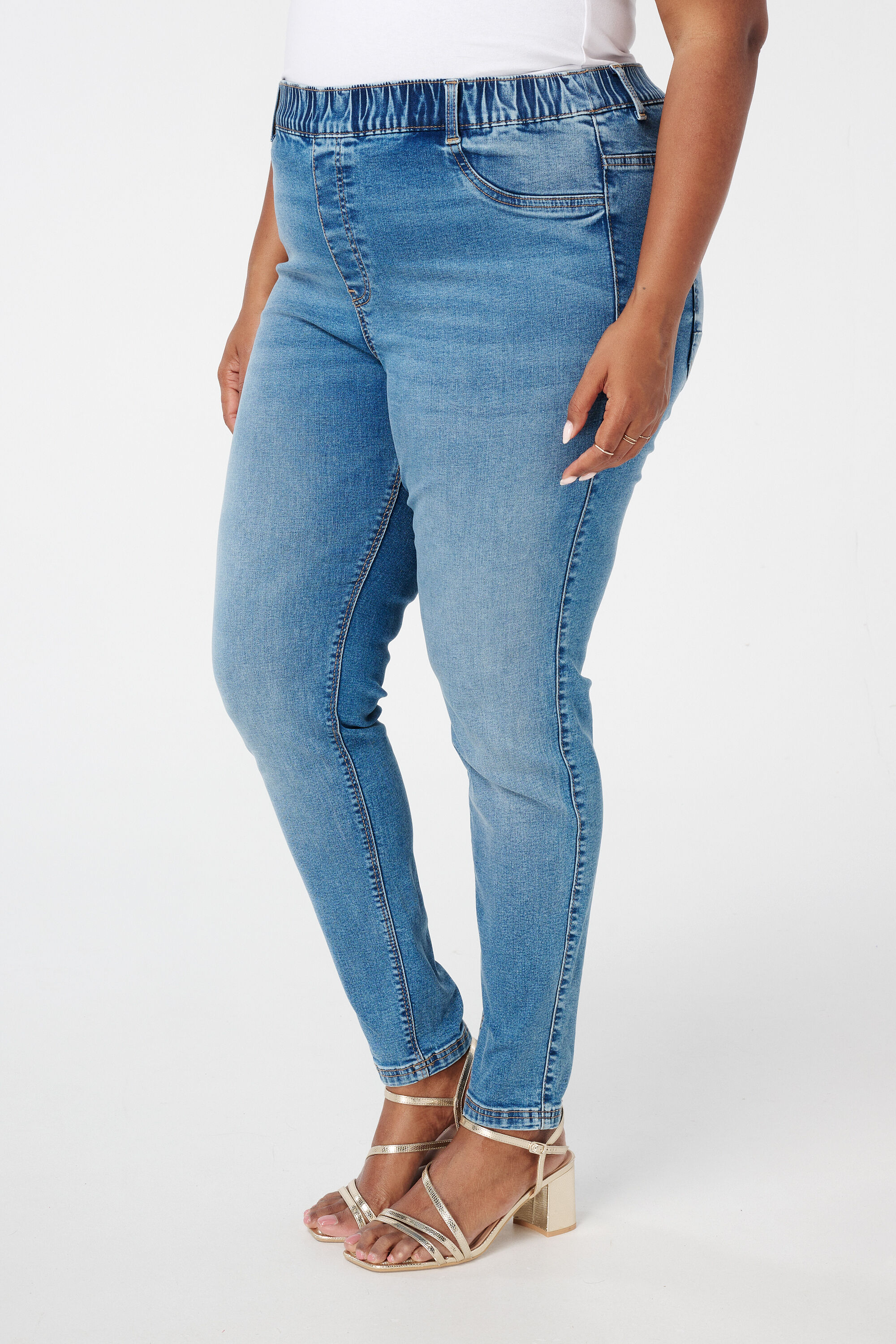 Tregging met denim look image number 5