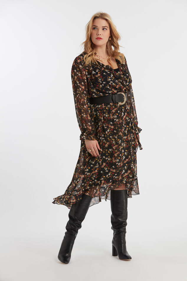 Jurk met overslag en bloemenprint image number 3