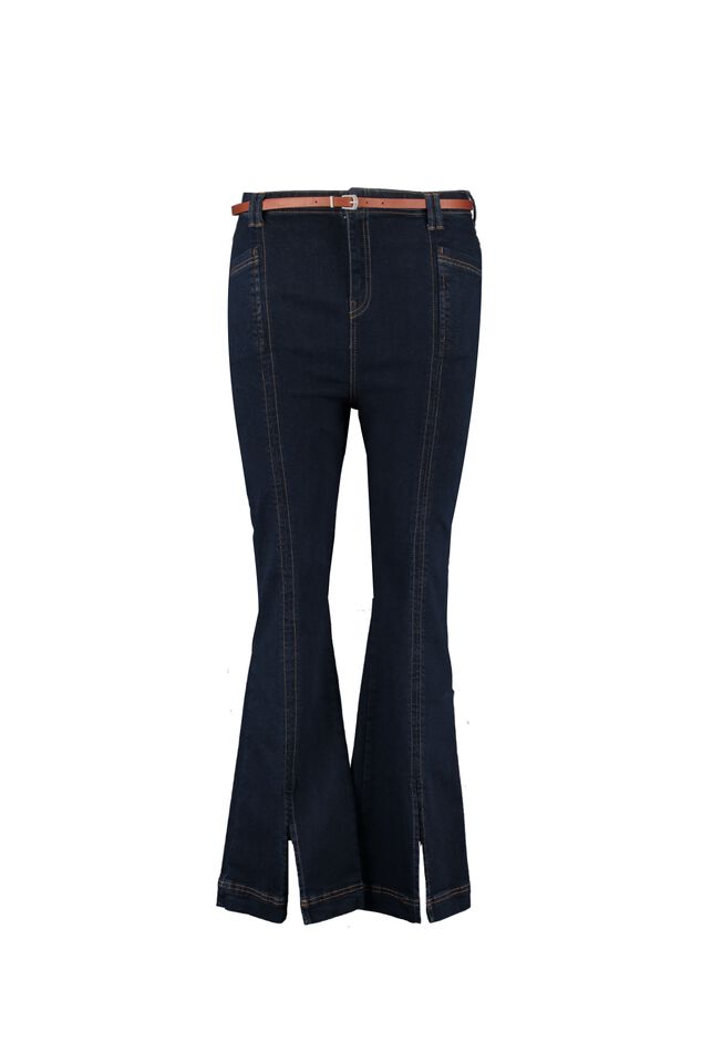 High waist jeans met splits image number 1
