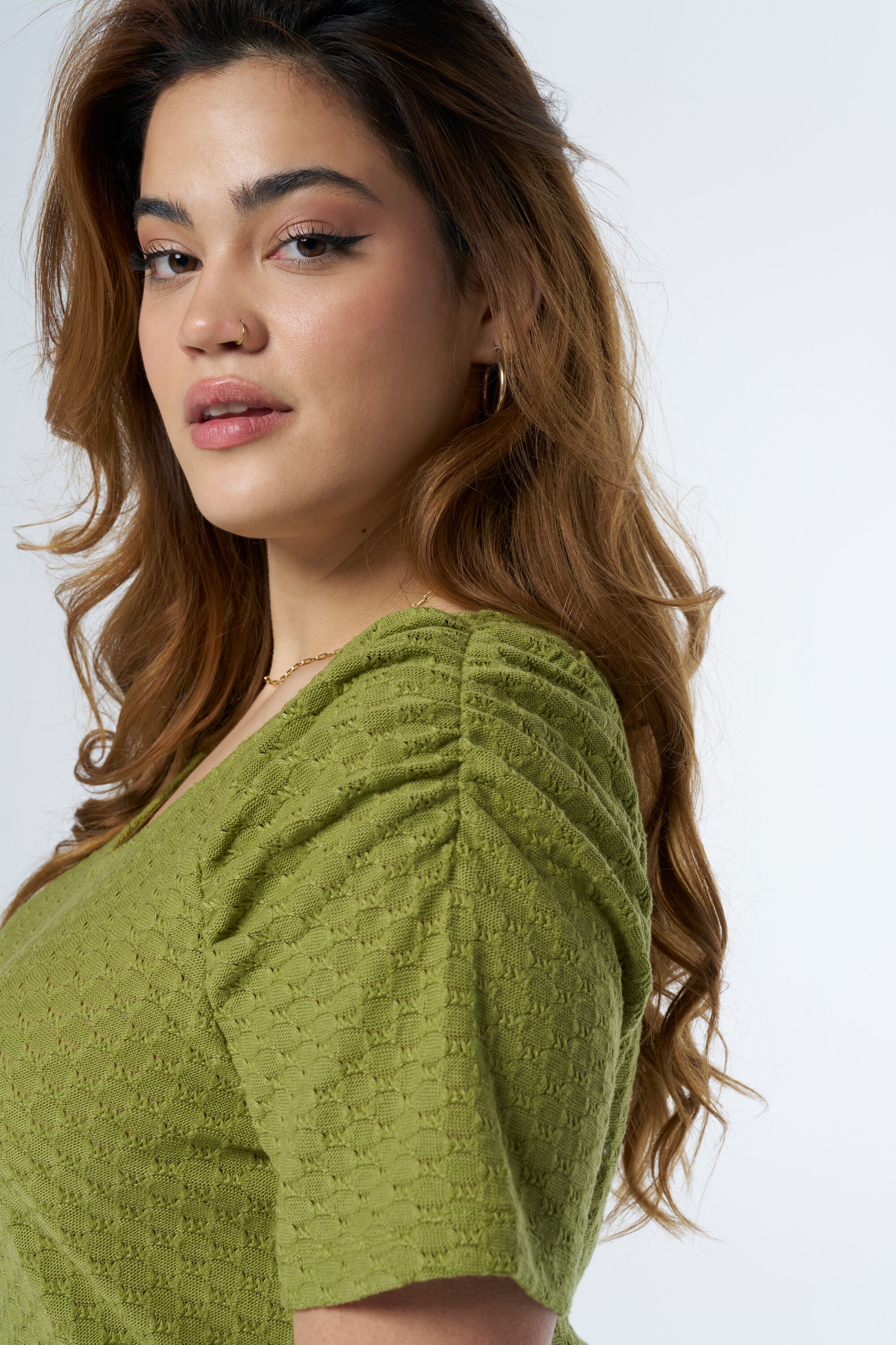 Geweven top met v-hals image number 4