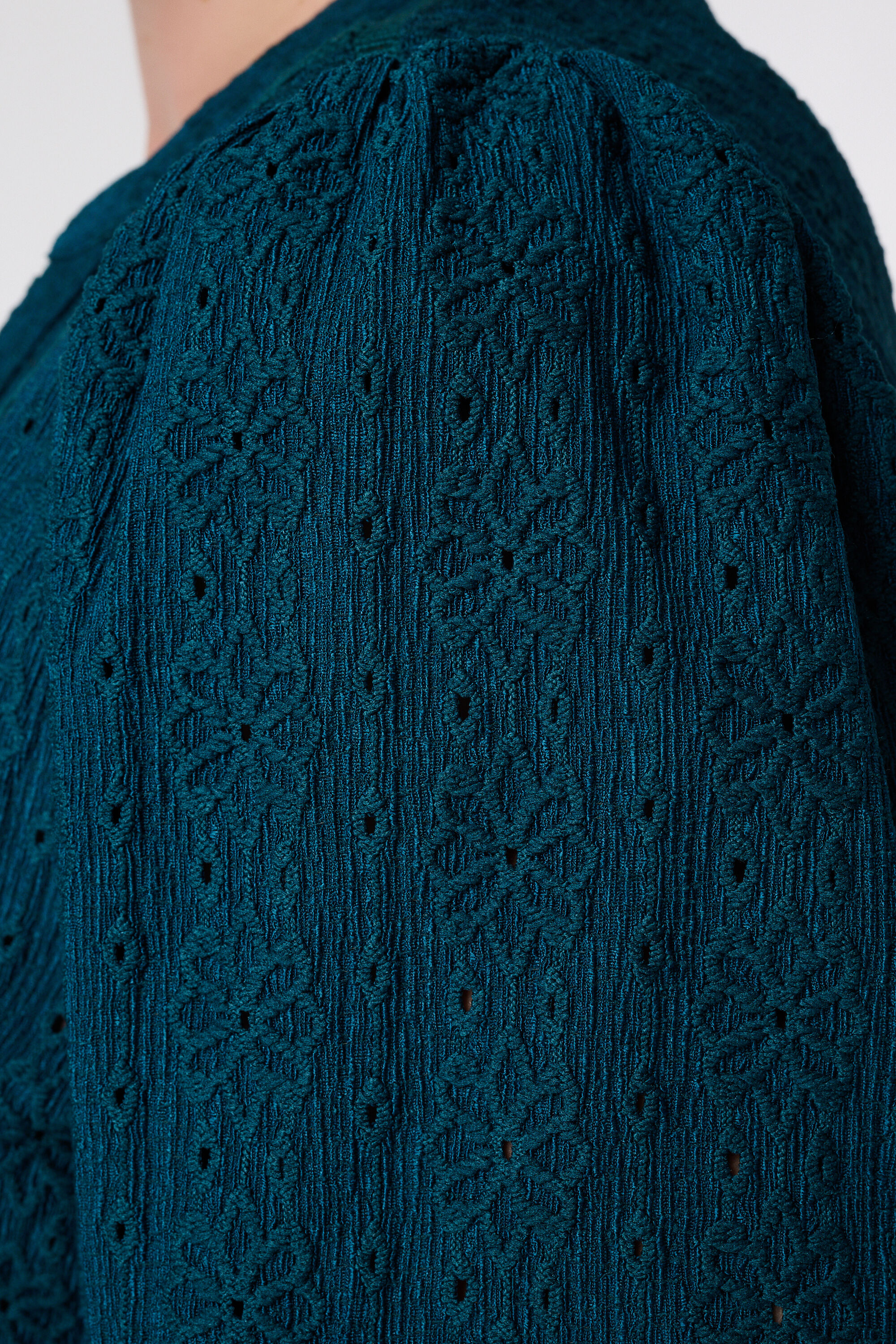 Jersey top met stretch met pofmouw image number 6