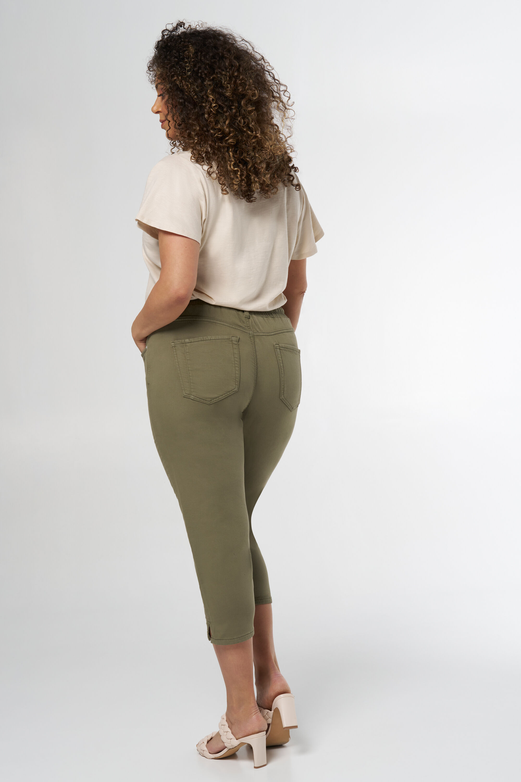 Enkellange broek met elastische taille image number 3