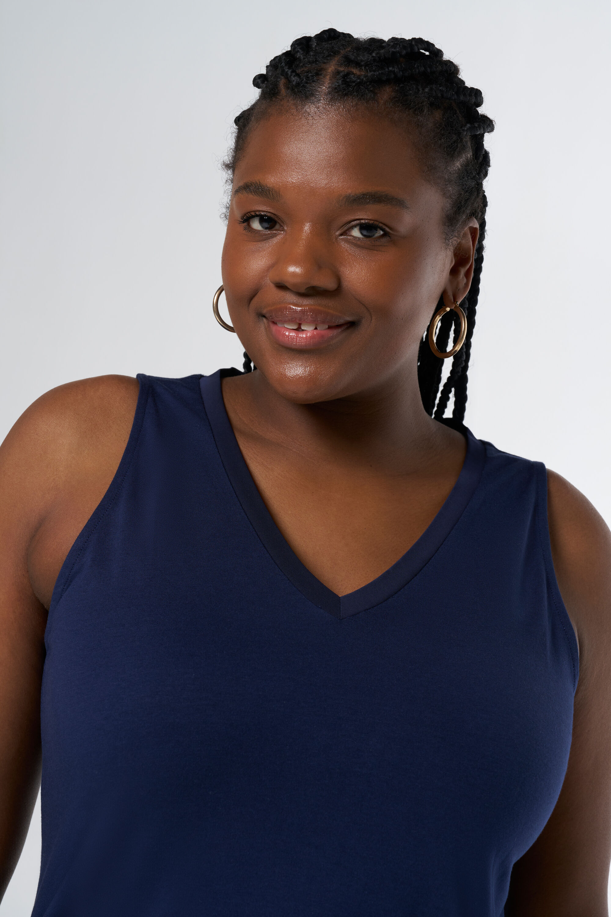 Mouwloze top met V-hals image number 5