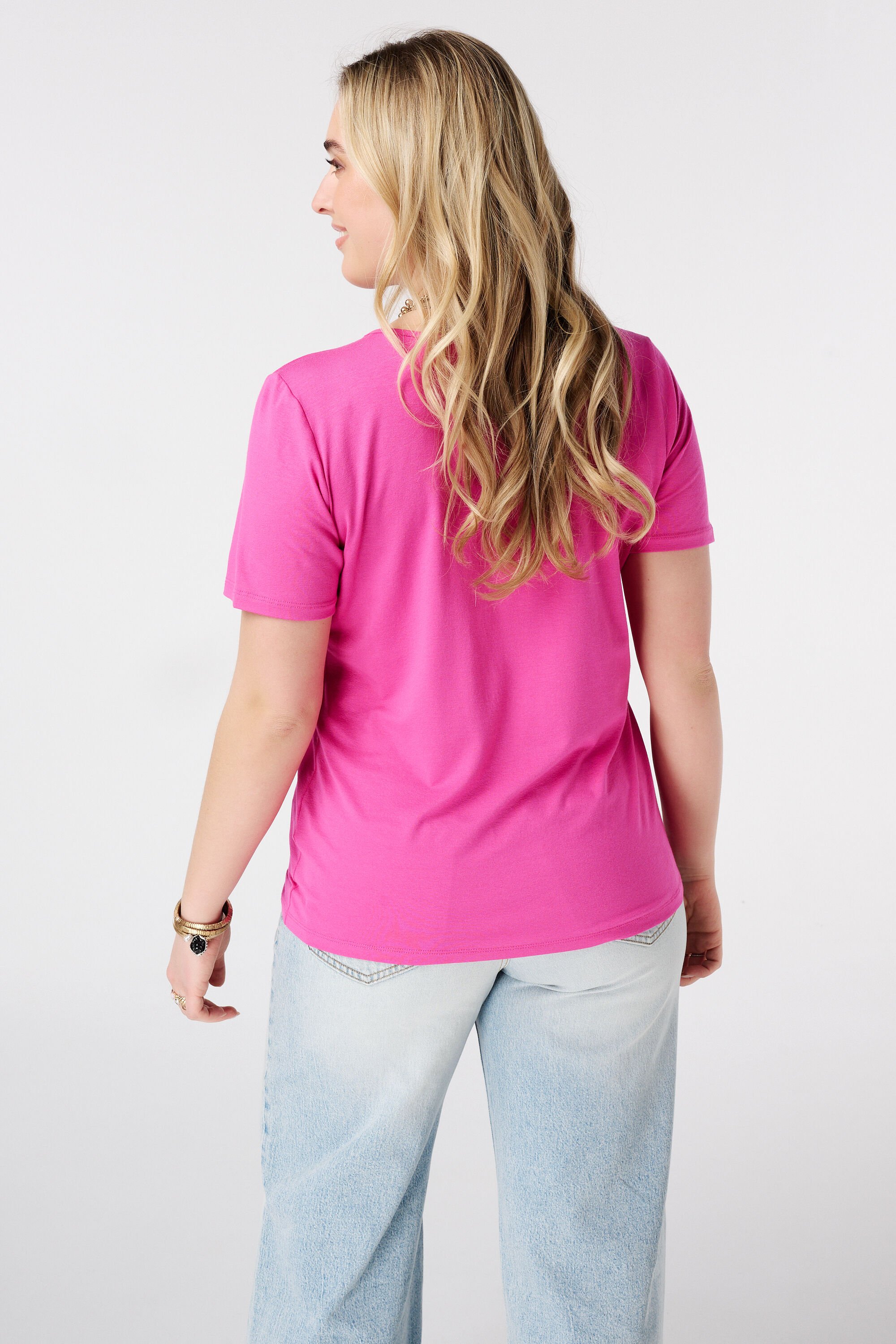 T-shirt met V-hals image number 3