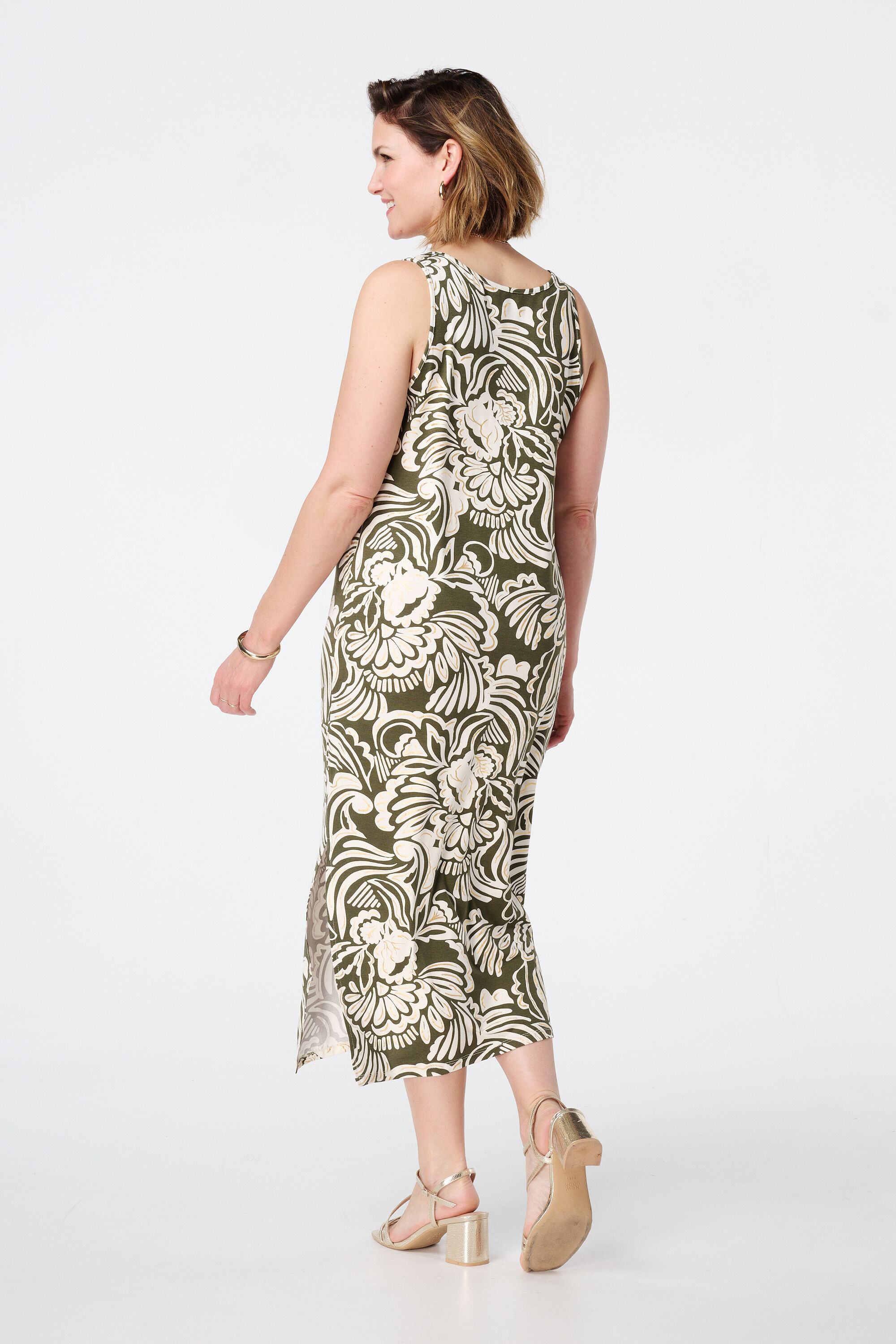 Maxi jurk met metallic details image number 3