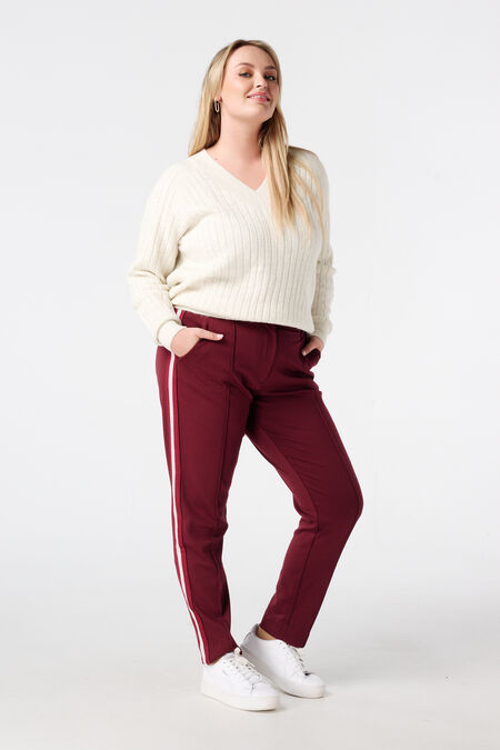 Tapered pantalon met bies aan de zijkant Tapered pantalon met bies aan de zijkant