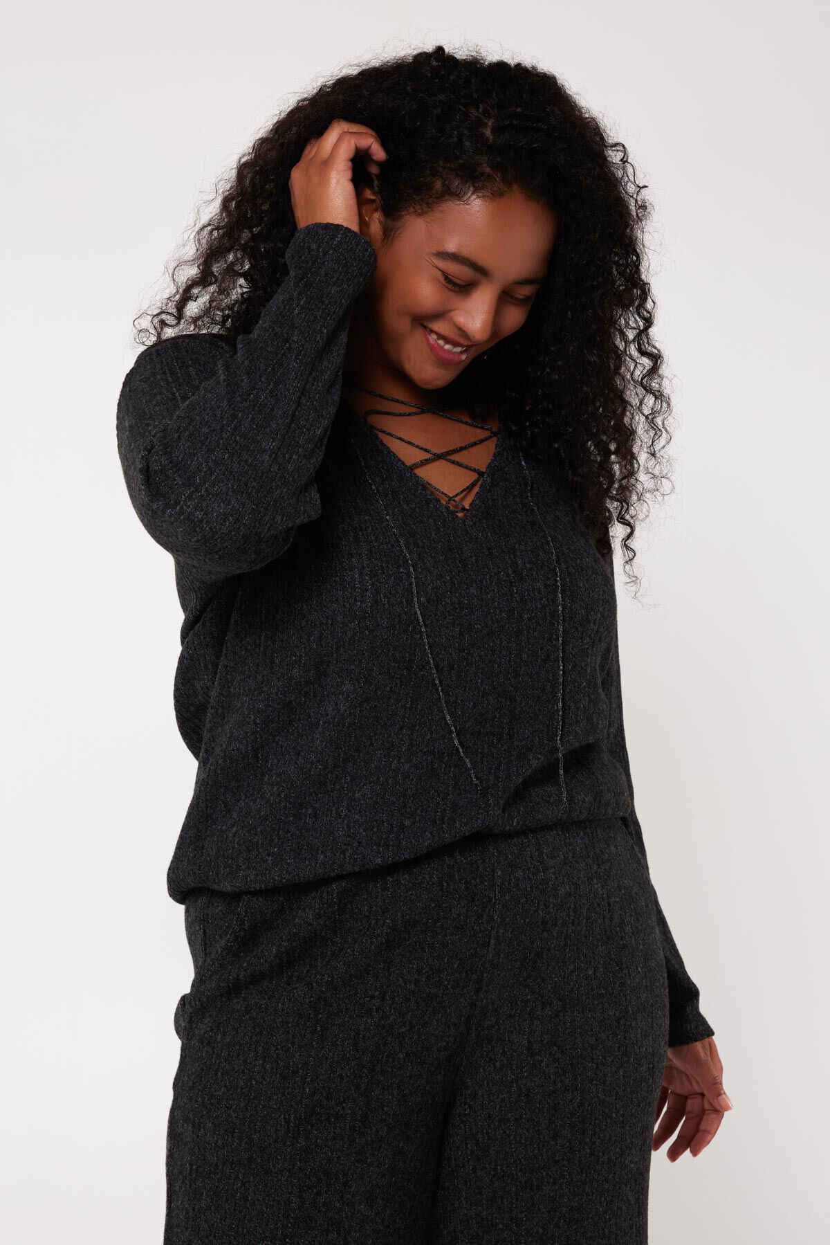 Rechtvallende top met v-hals image number 5