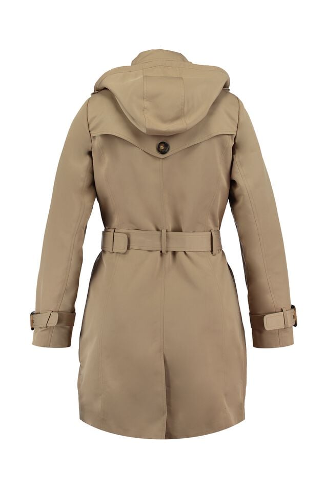 Trenchcoat met afritsbare capuchon image number 2