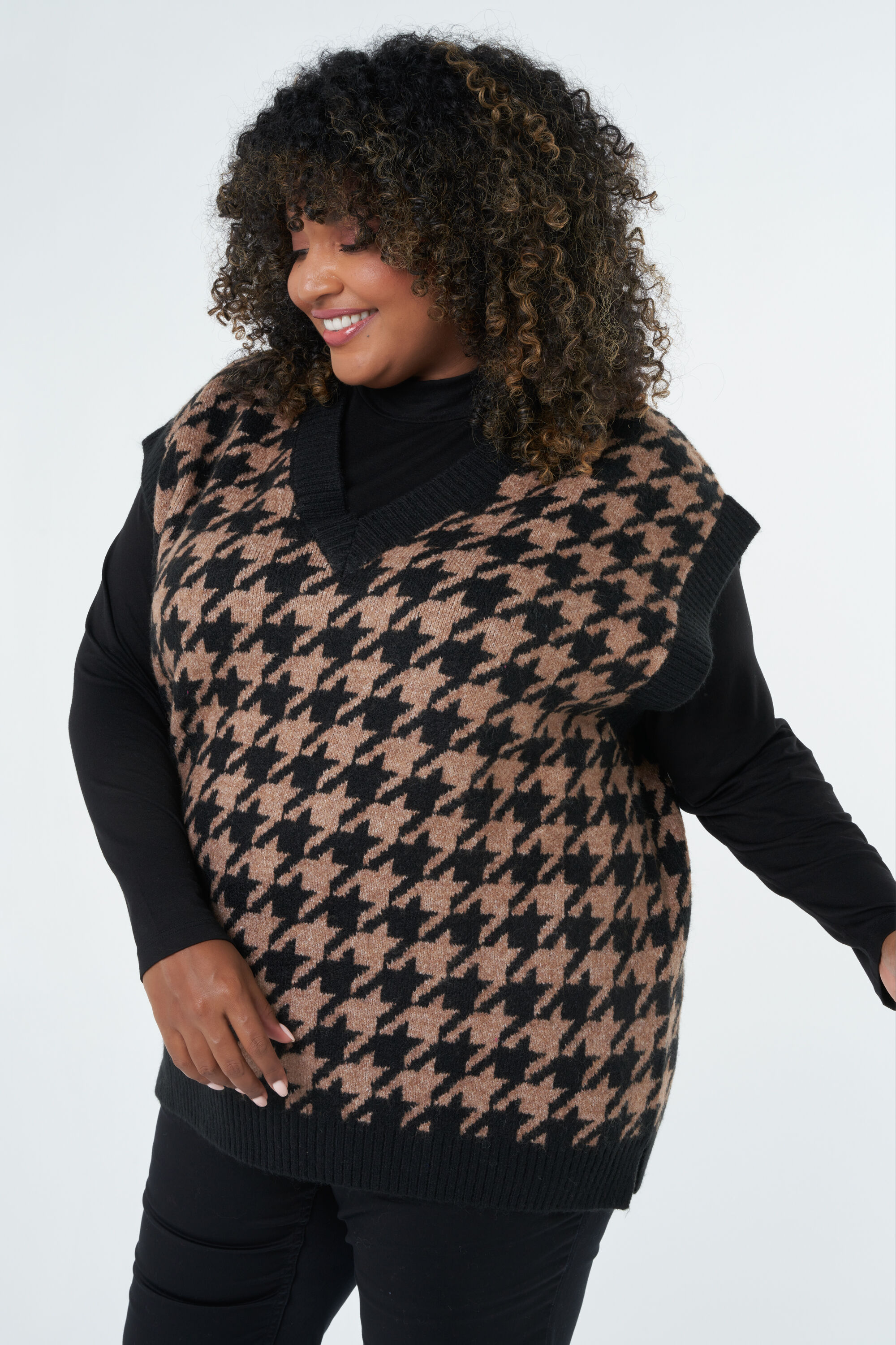 Gebreide spencer met v-hals image number 5