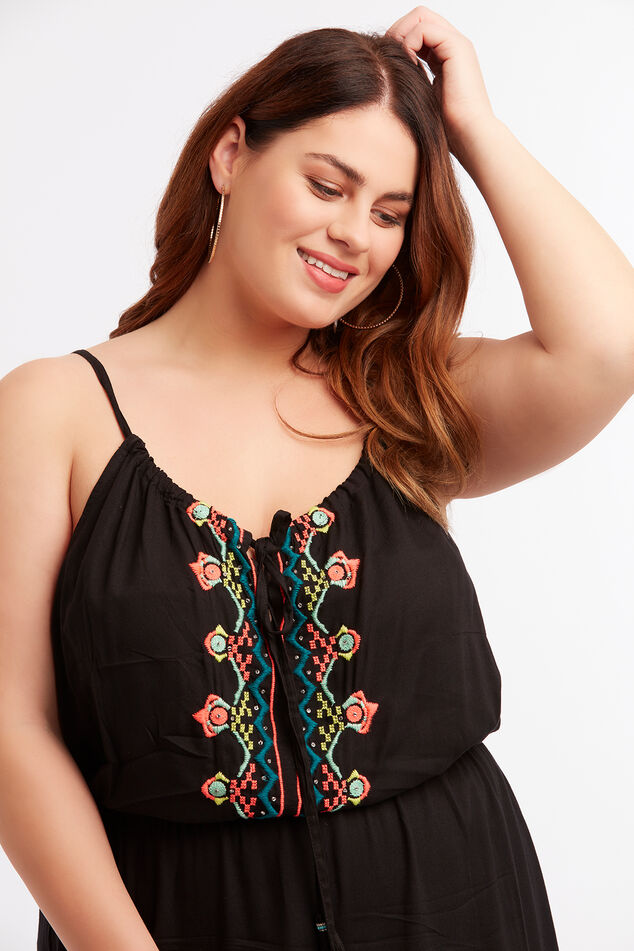 Lange jurk met embroidery image number 3