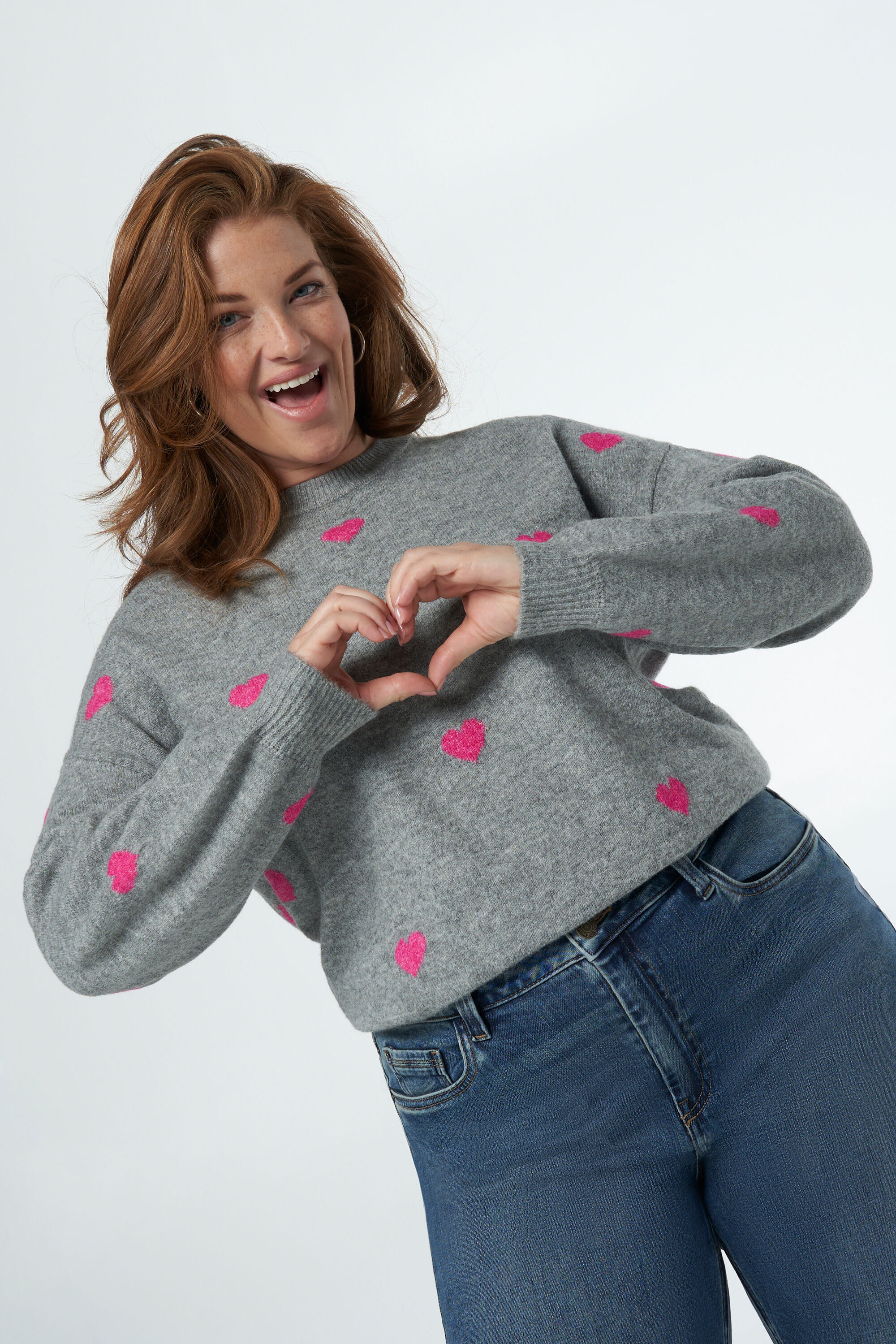 Trui met hartjes patroon image number 6