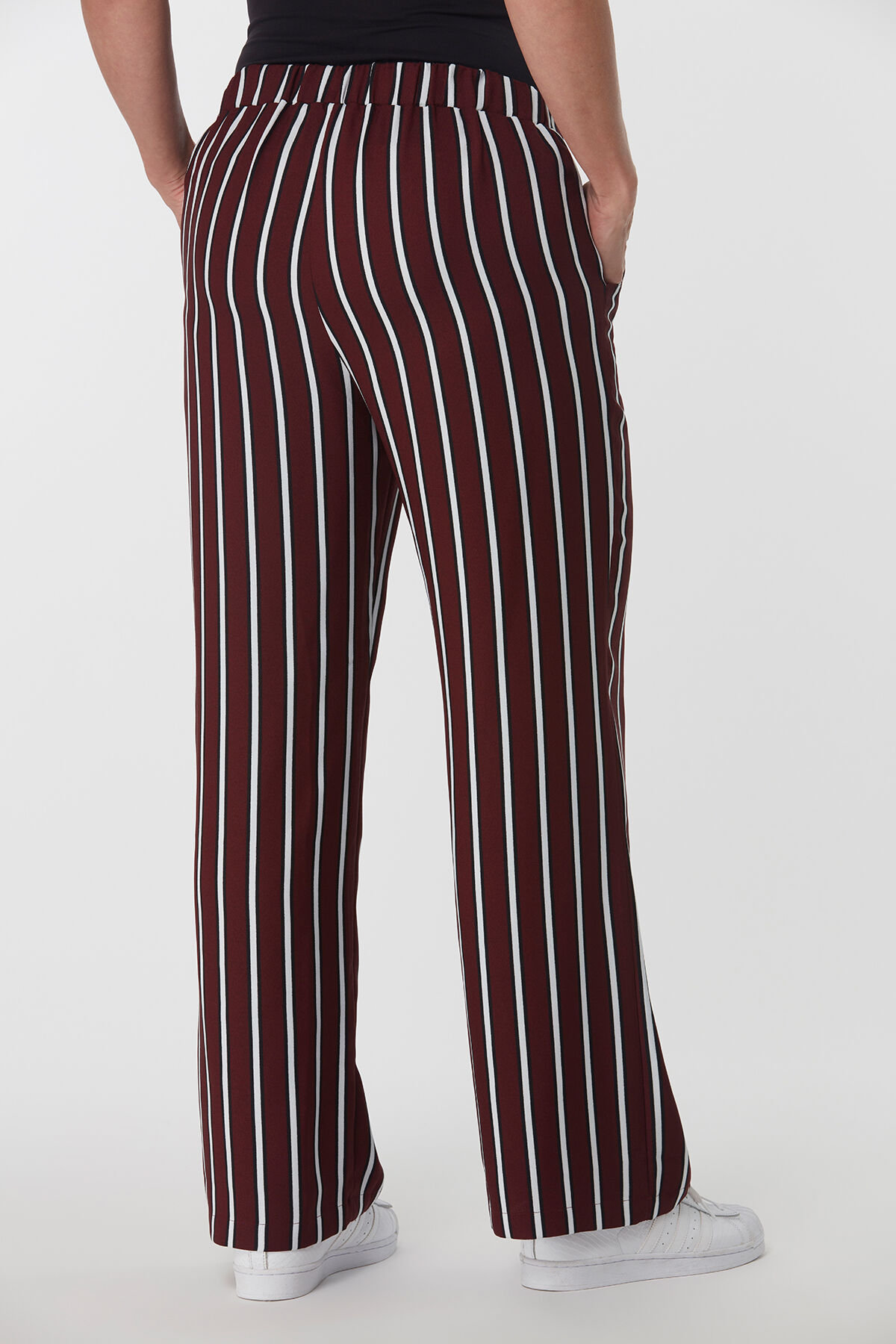 Gestreepte wijde broek image number 3