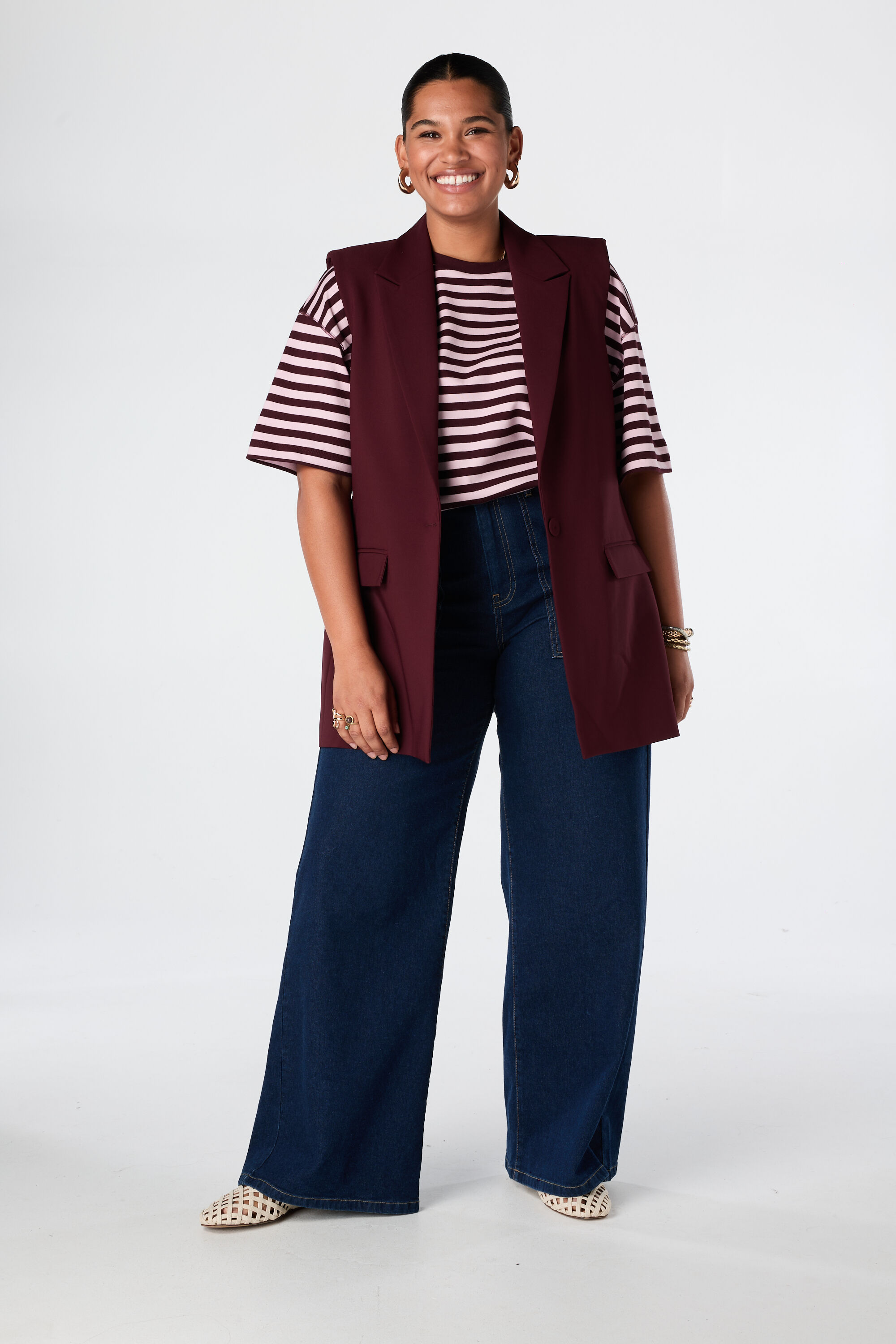 Lang gilet met knoopsluiting image number 5