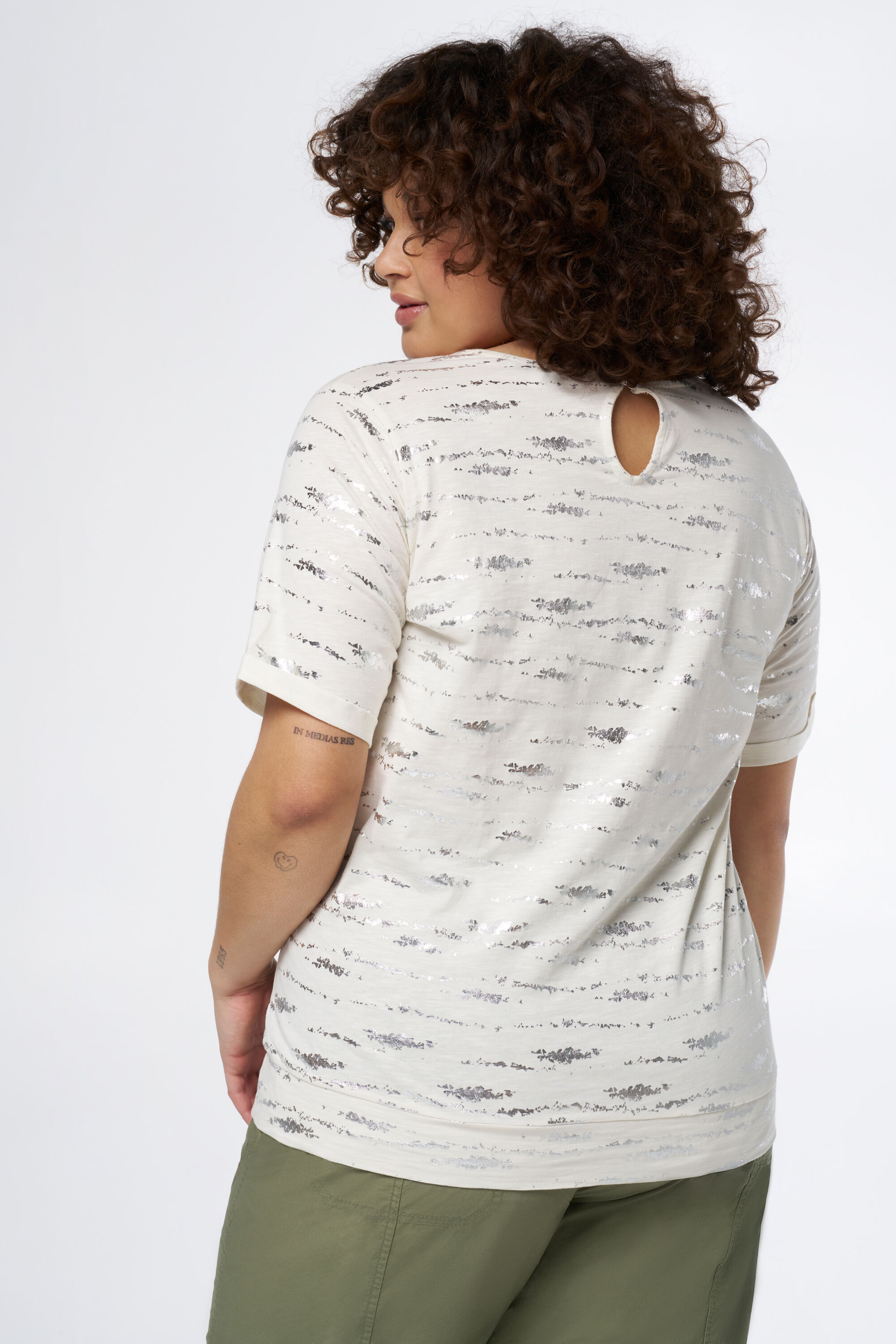 T-shirt met metallic details image number 3